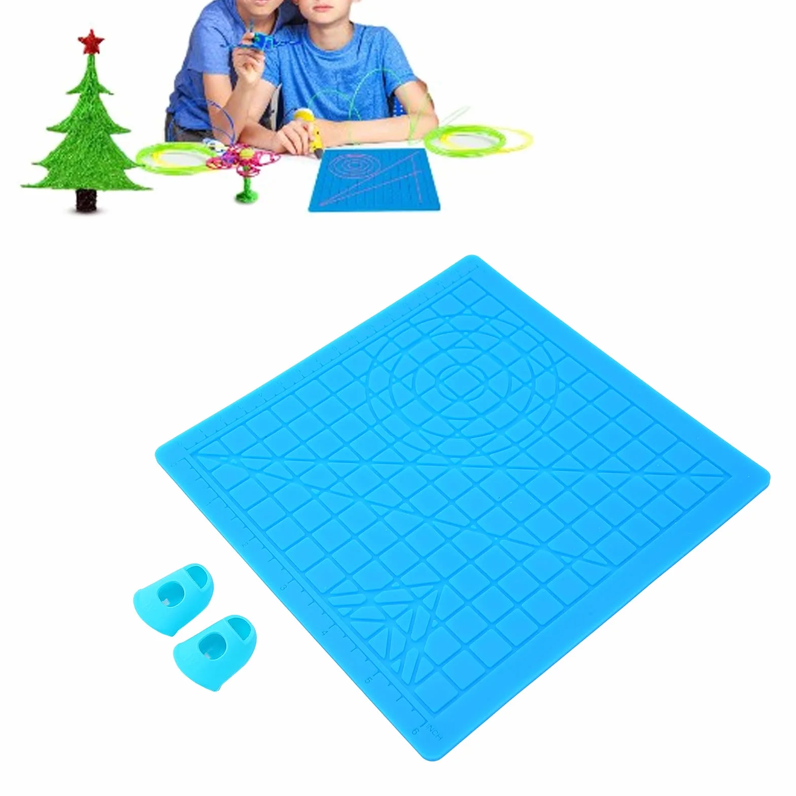 Tappetino in Silicone per Stampa 3D con Tappi per le Dita, Design 3D Flessibile