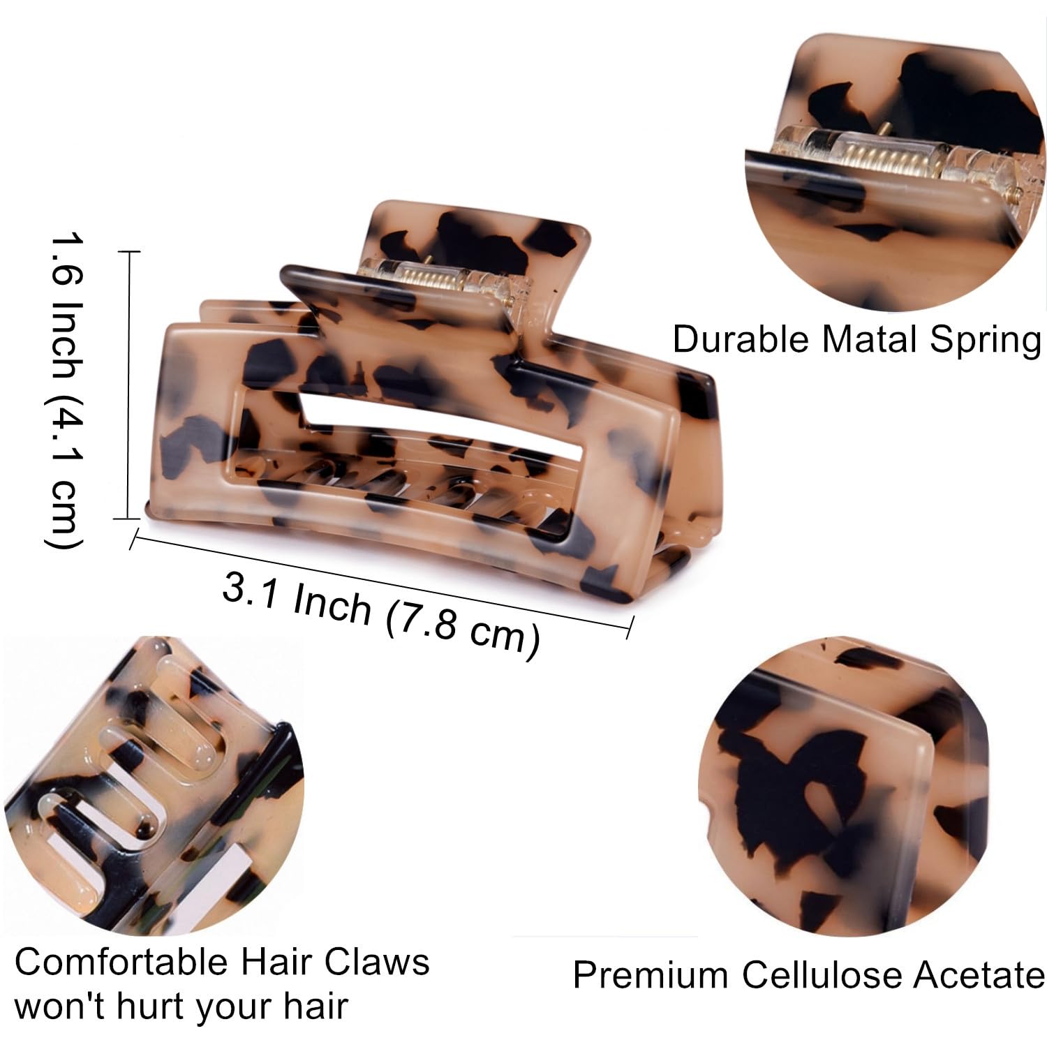 French Cutout Tortoise Acetate Claw Clip