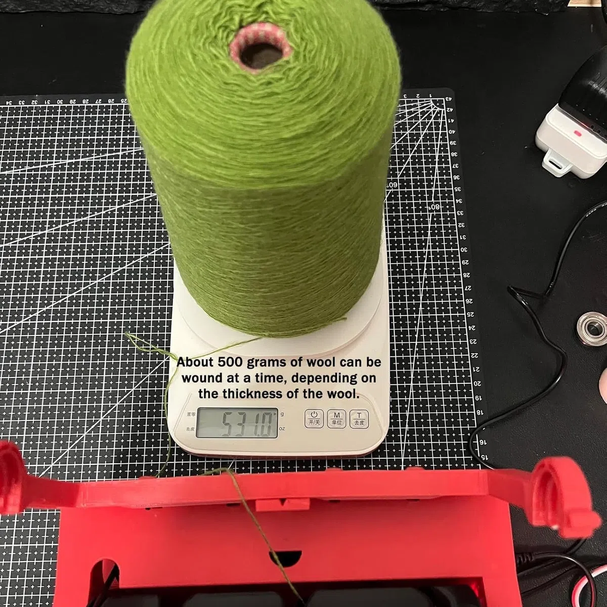 Filatore elettrico per filati, avvolgitore automatico, capacità massima di misurazione 20.000 m, con display digitale, rilevatore di lunghezza integrato, per casa, fai da te, fabbrica, mulino tessile