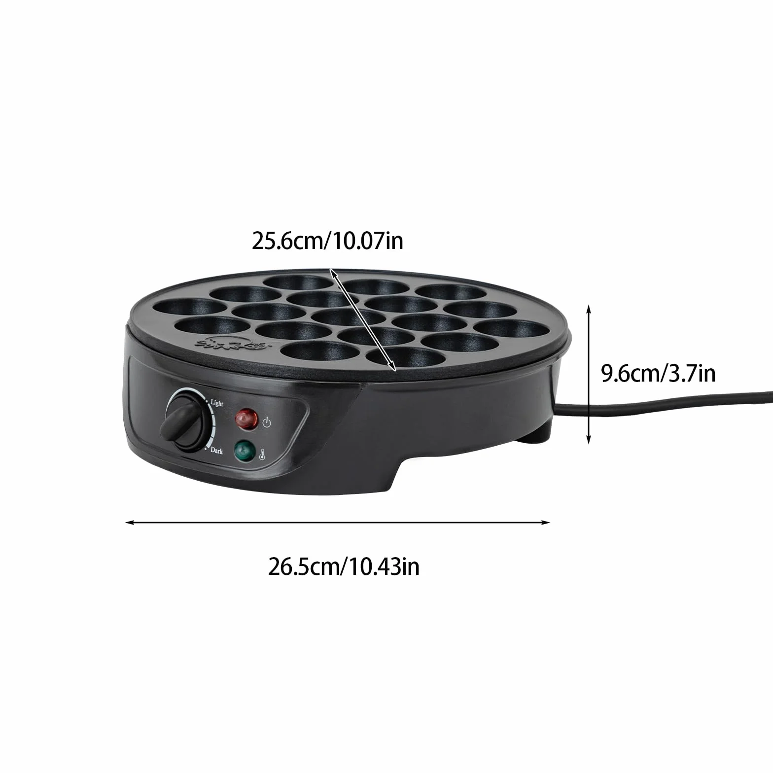 750W Takoyaki Maker Elettrico 18 Fori Antiaderente Nero Bistecchiera Poffertjes