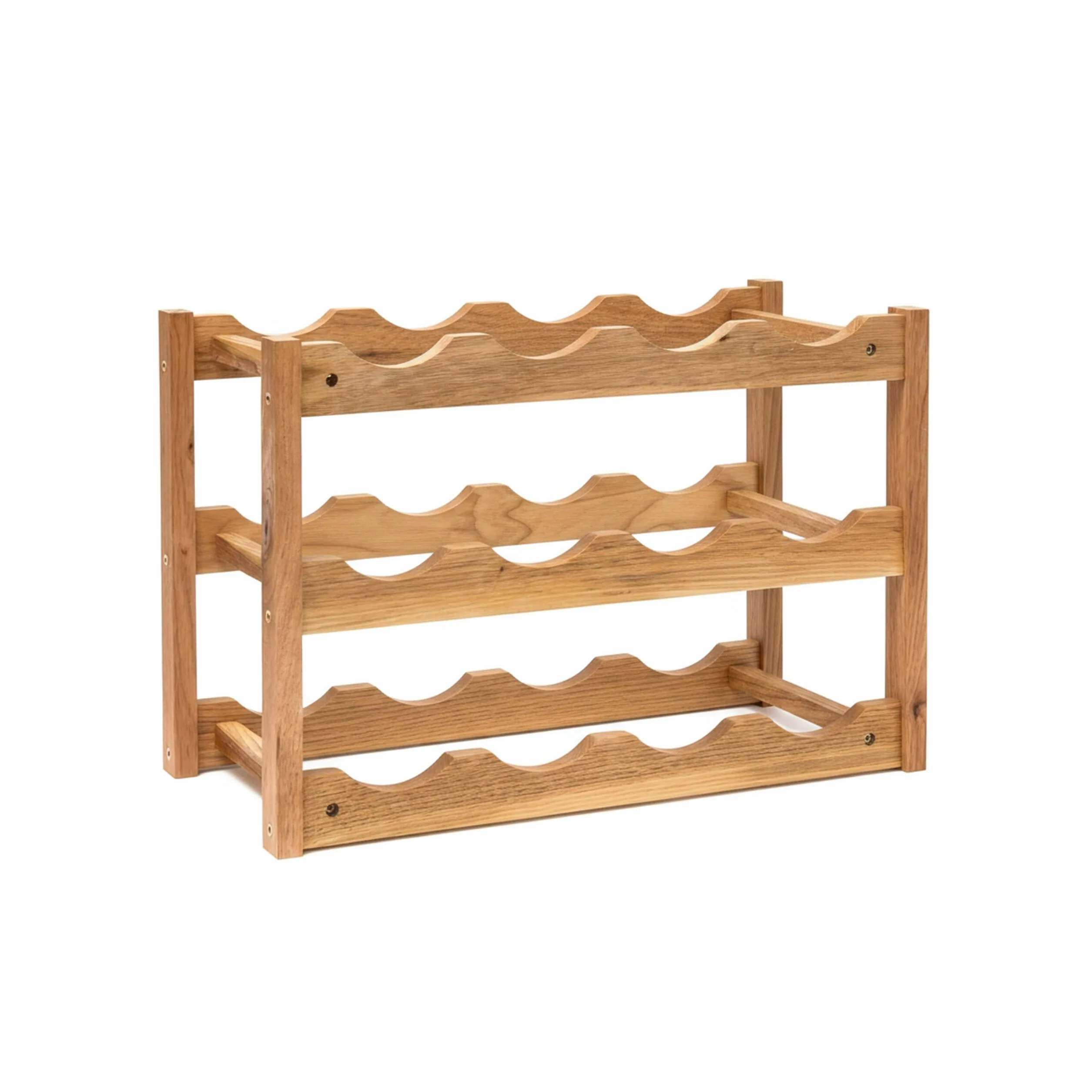 Relaxdays Portabottiglie Vino Legno Noce 3 Ripiani 12 Bottiglie 42x21x28 cm