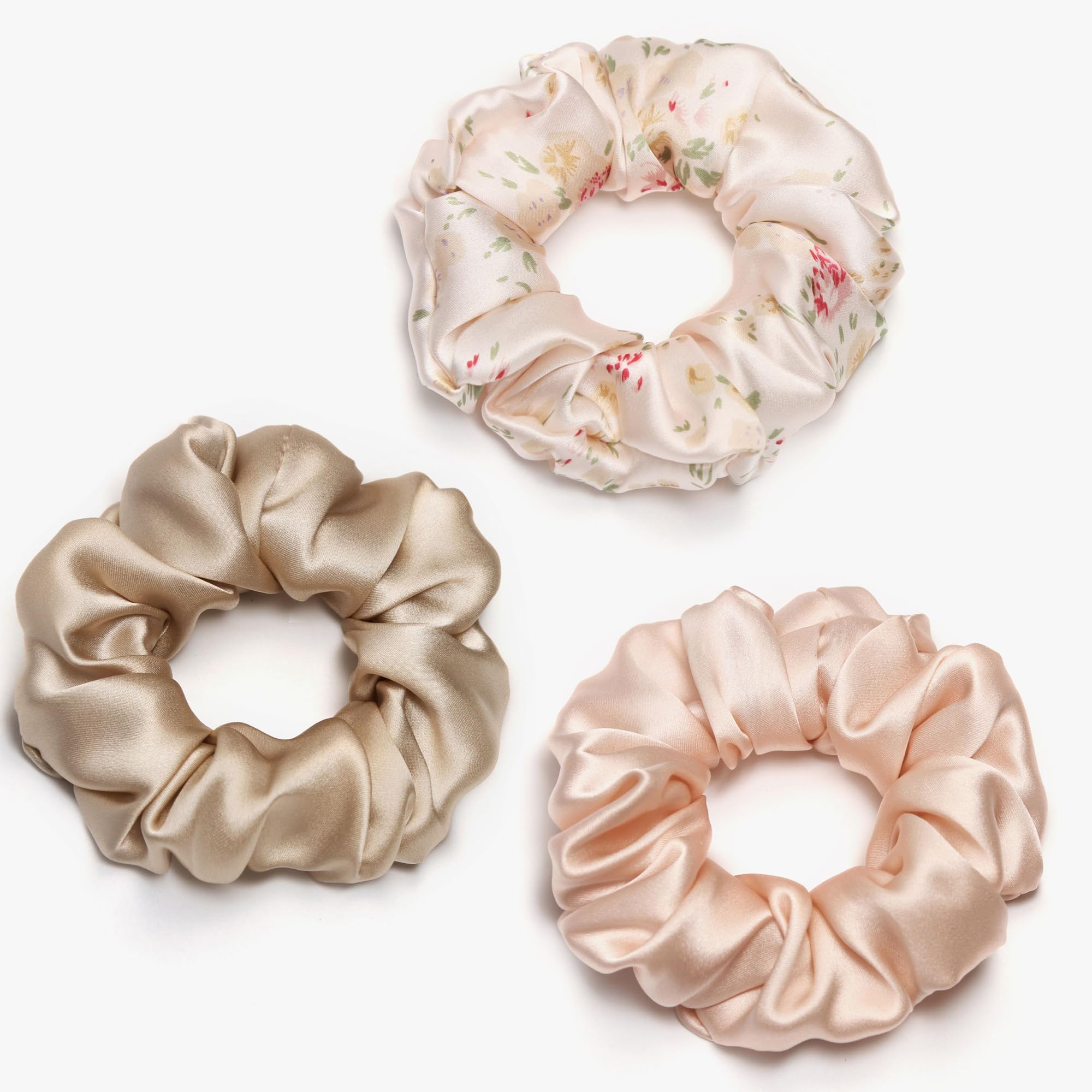 Pure Mulberry Silk Scrunchies for Gentle Hold