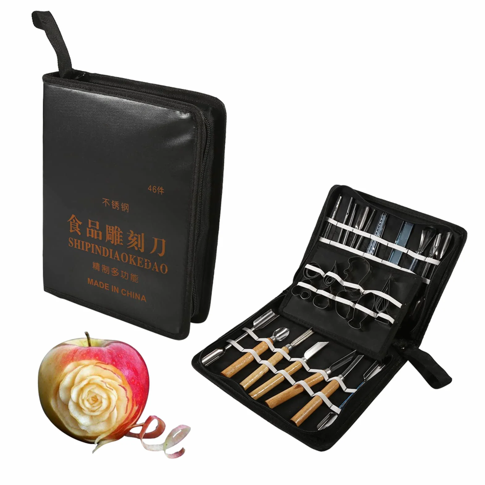 Set 46Pcs Carving Tools Kit Portatile Frutta Verdura Cibo Scalpello Prodotti da Taglio Cucina Coltello da Cucina Intaglio