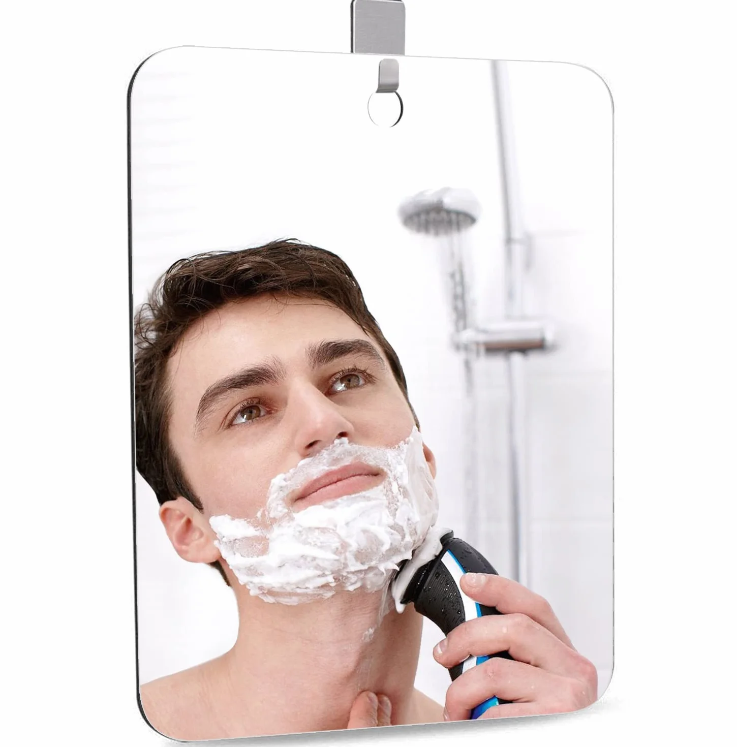 Grande Specchio da Doccia con Ventosa, Radersi Specchio Plastica Specchi Campeggio Viaggio Trucco senza cornice Bagno Specchietto Barba (35x25cm)