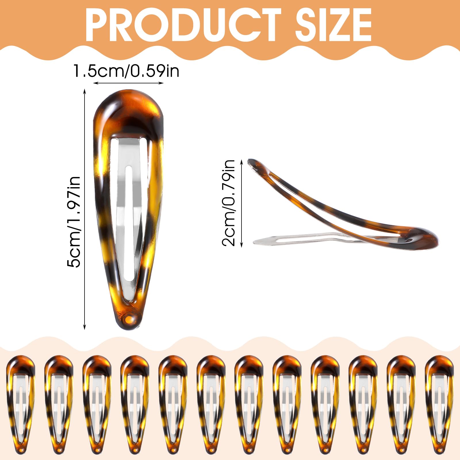 Vintage Tortoise Shell Snap Hair Barrettes