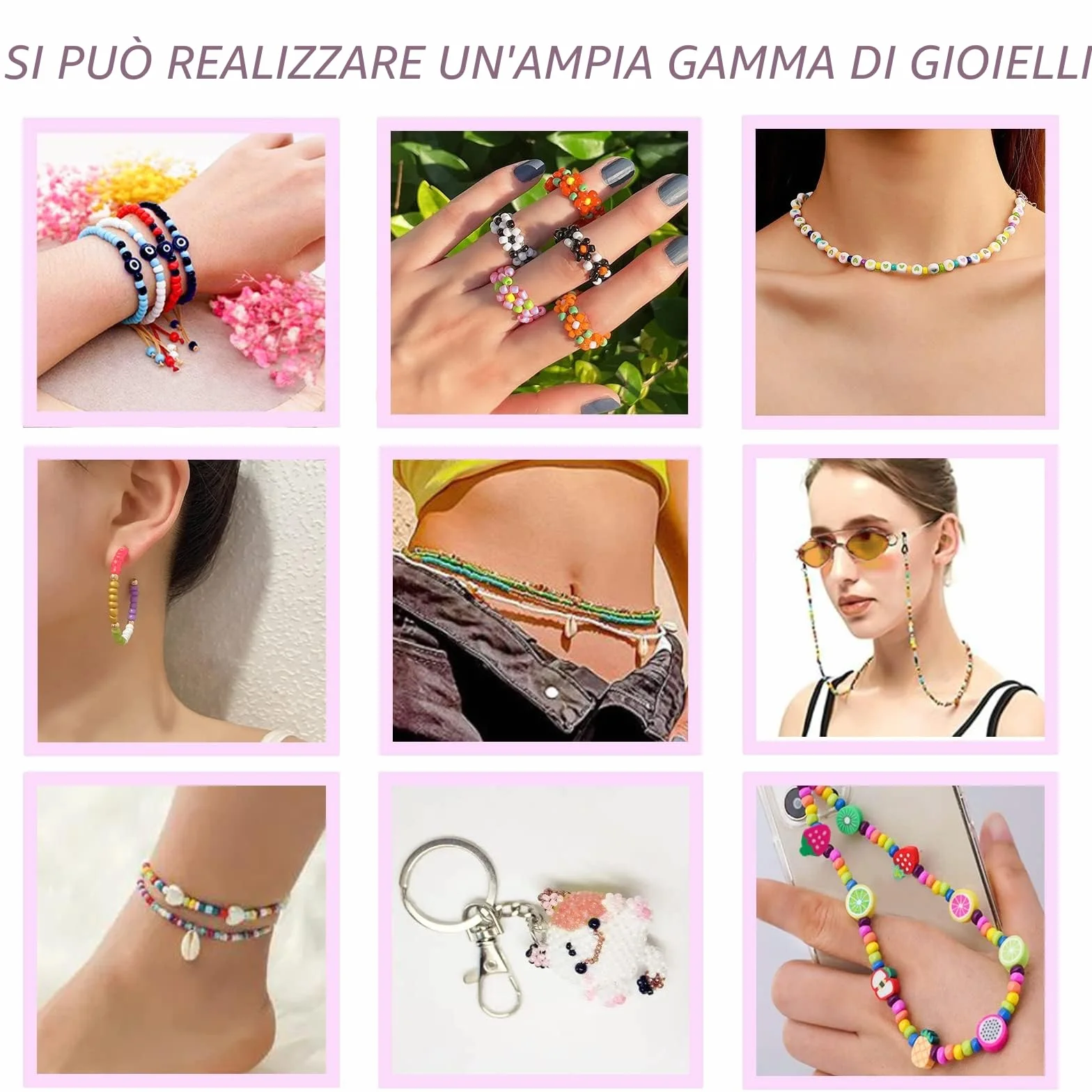 12000pcs 4mm Perline per Braccialetti, 96 Farben Kit Braccialetti con Lettere Perline, occhi malvagi，perline per bigiotteria fai da te, usato per DIY braccialetti, collane, cavigliere, ecc