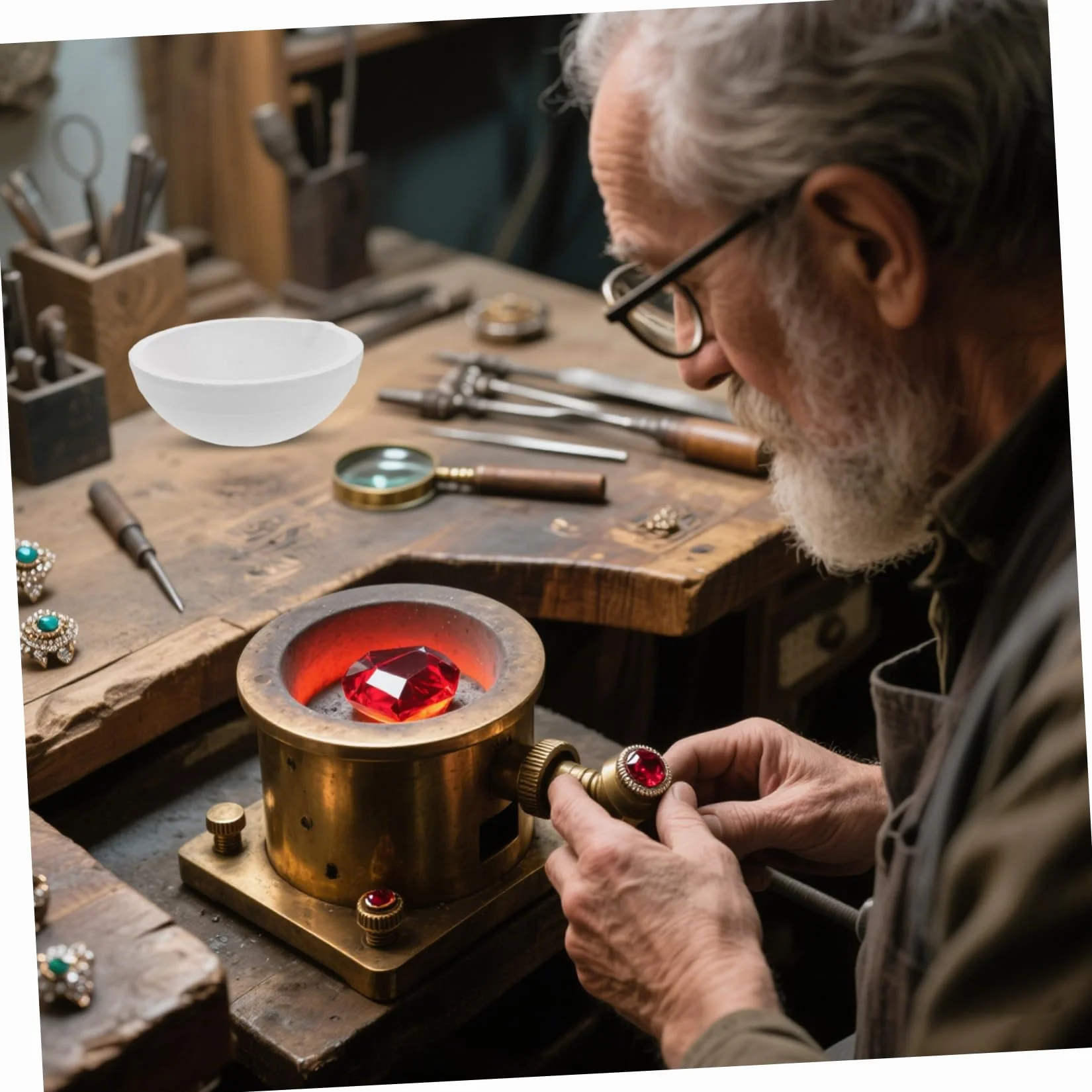 Ceramica Crucible Bowl 1000g per Oro Argento Laboratorio DIY