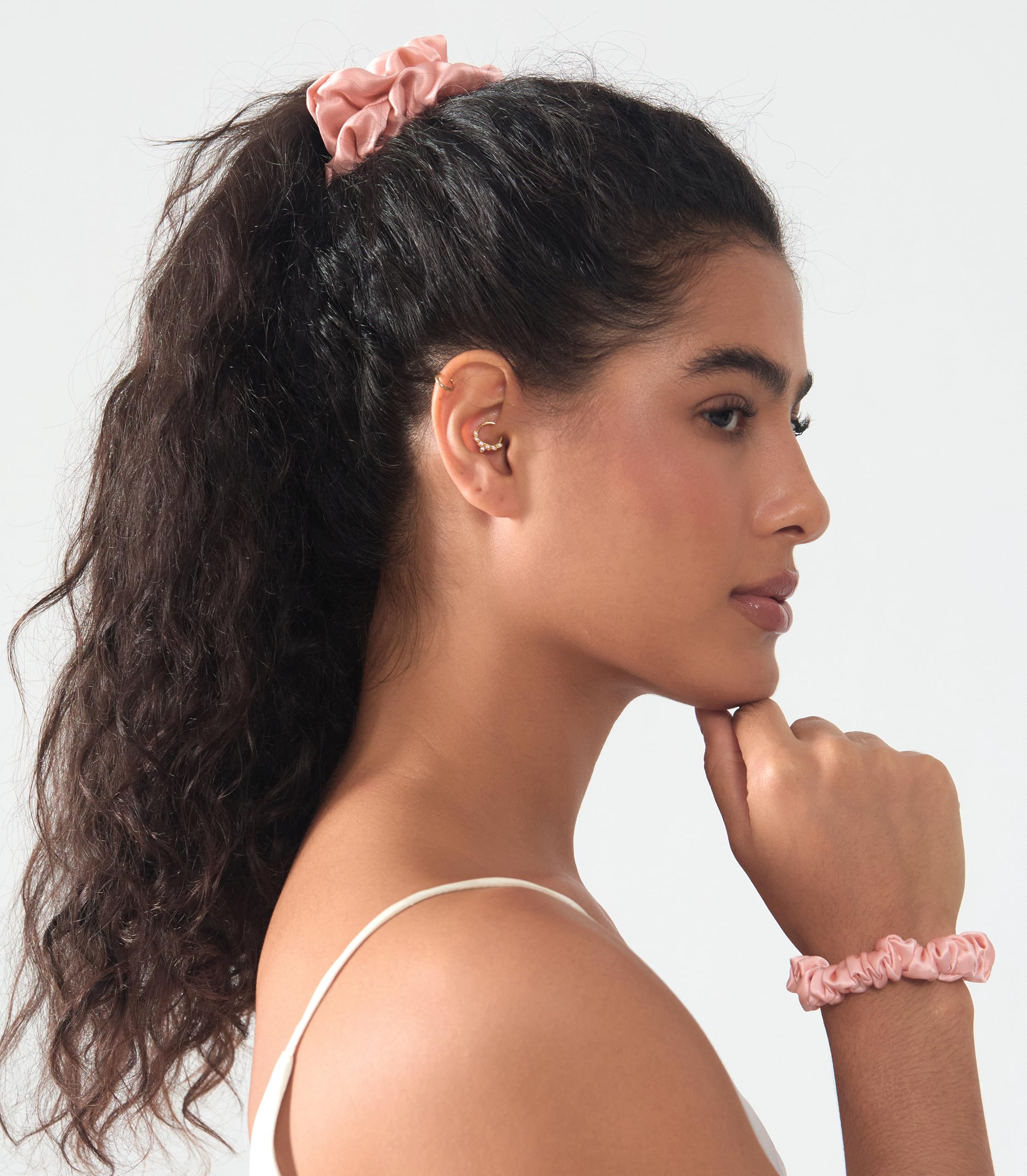 Pure Mulberry Silk Scrunchies for Gentle Hold