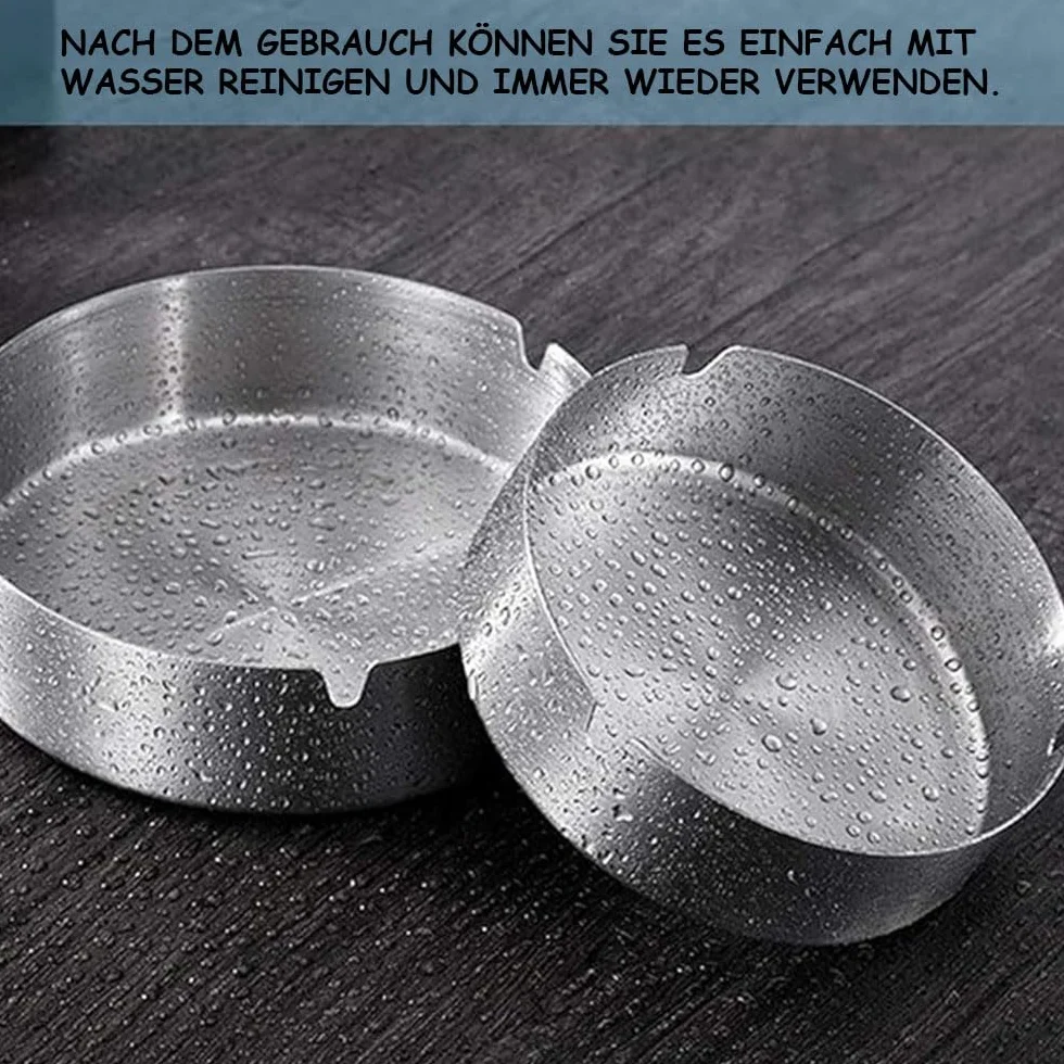 Posacenere acciaio inox rotondo 8 cm set da 12