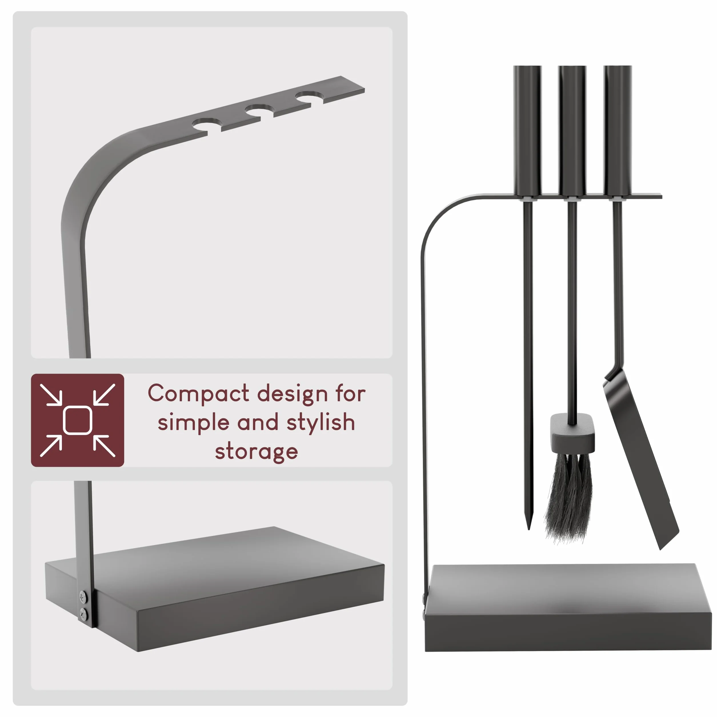 Aston Fuoco Companion Set 4 Pezzi Metallo Nero