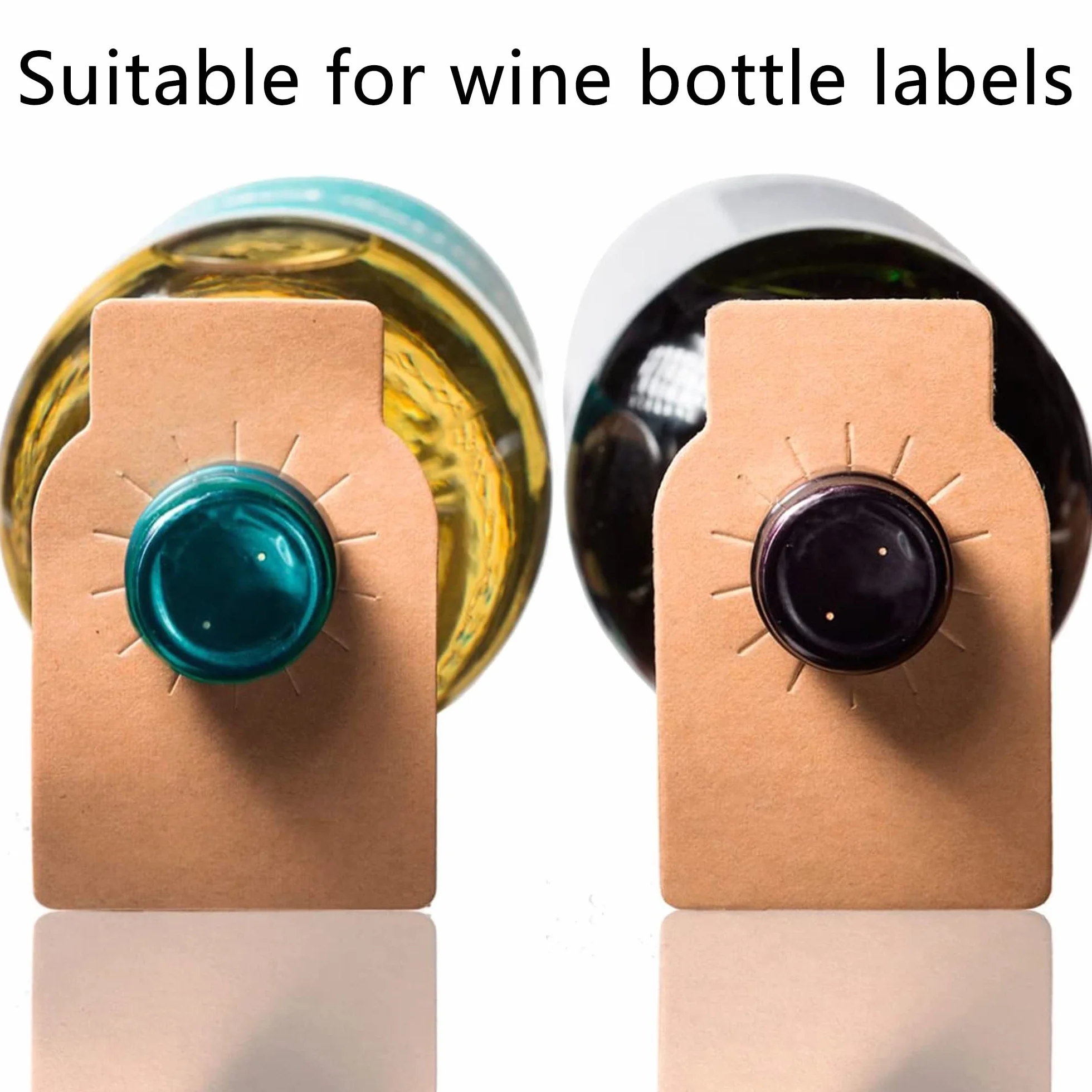 100PCS Etichette della bottiglia di vino della carta kraft Etichette per Bottiglie Champagne Etichetta della Bottiglia Cantina Utilizzato per cantinetta, portabottiglie e marcatura bottiglie