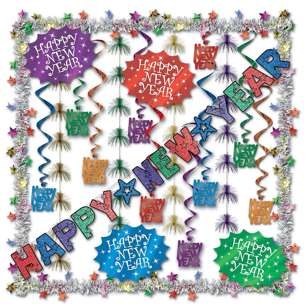 Beistle 88607 - Kit di decorazioni per Capodanno, 17 pezzi