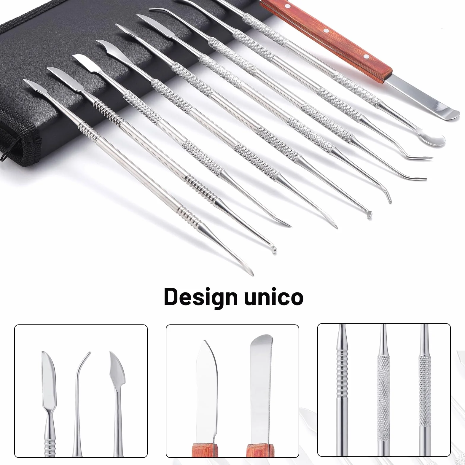 Coolty Strumenti per intagliare la Cera in Acciaio Inox 10pcs a Doppia estremità