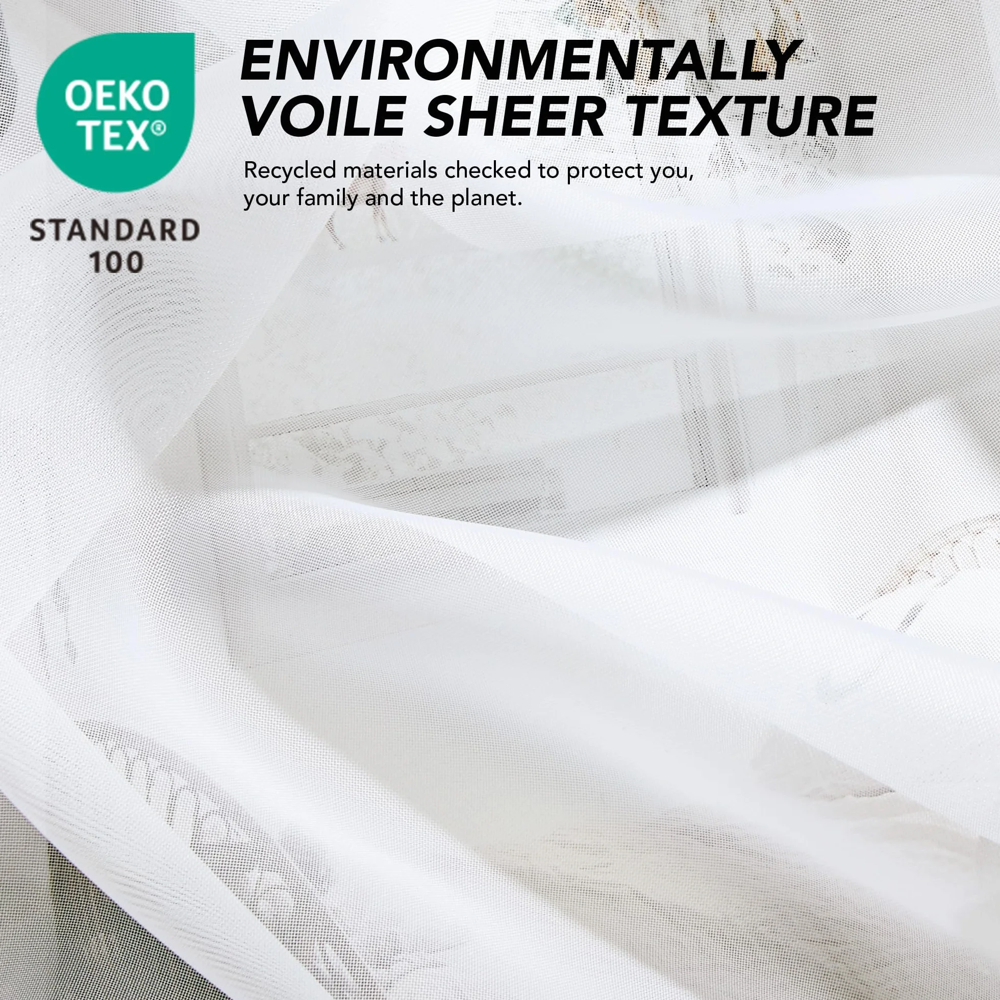 Deconovo Tende per Interni Trasparenti e Decorative con Nastro Arricciato – Set di 1 Tenda Voile Leggero e Moderno per Camera da Letto, Soggiorno, Finestre, 300x260 cm, Bianco