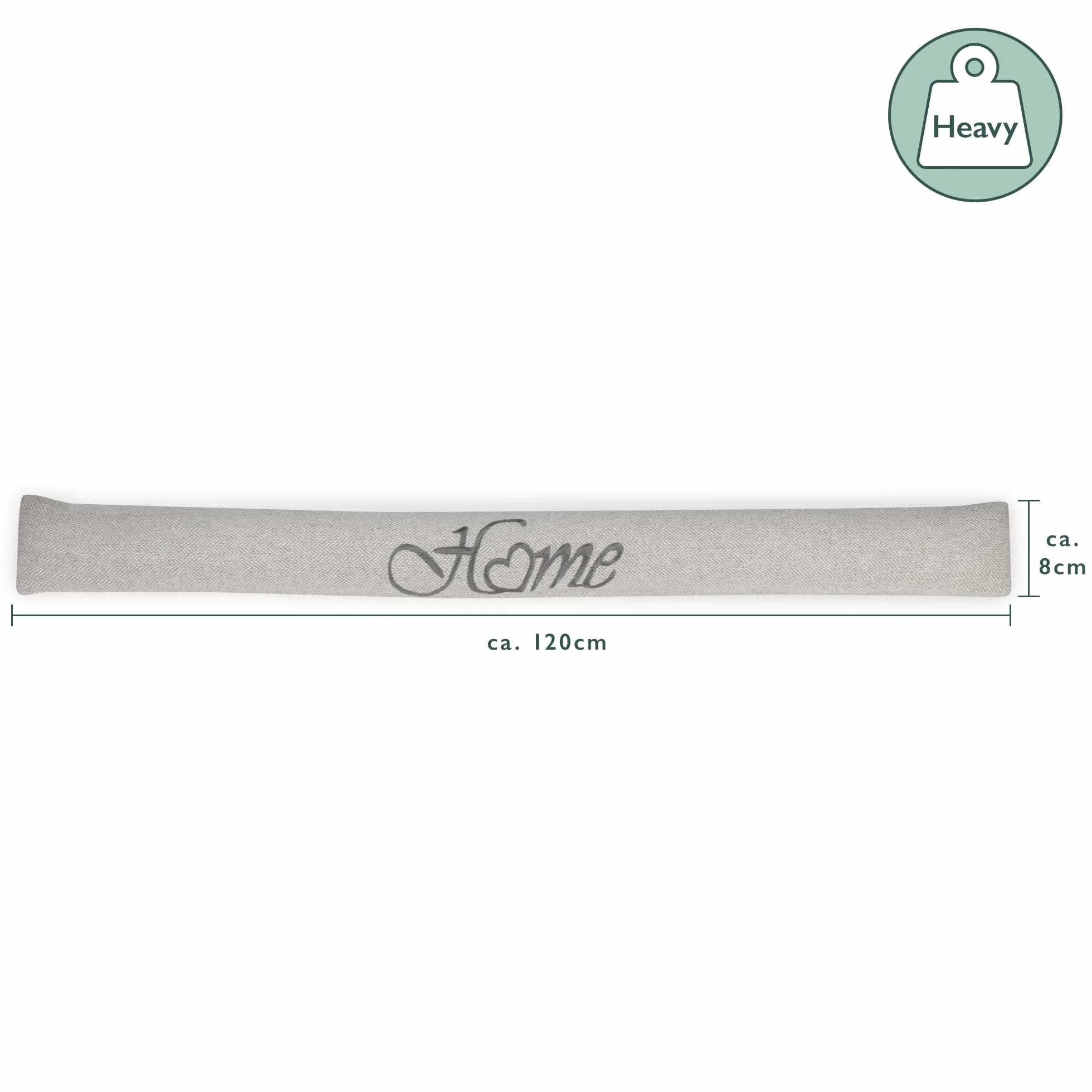 Beautissu Paraspifferi Imbottito per Porta e finestra Tuuli Ho 120cm - 1,2kg - in Poliestere - paraspiffero Universale porte e finestre - paravento sottoporta Isolante - Contro Il Freddo - Grigio