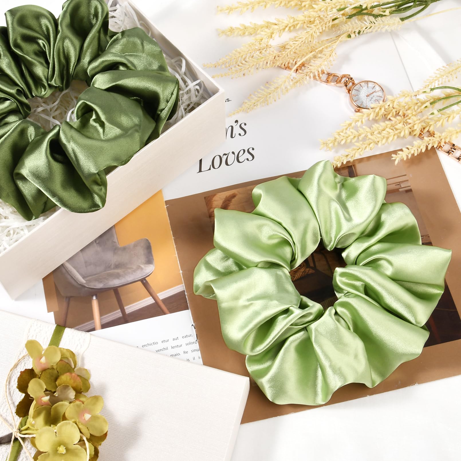 Luxe Oversized Satin Scrunchie Duo