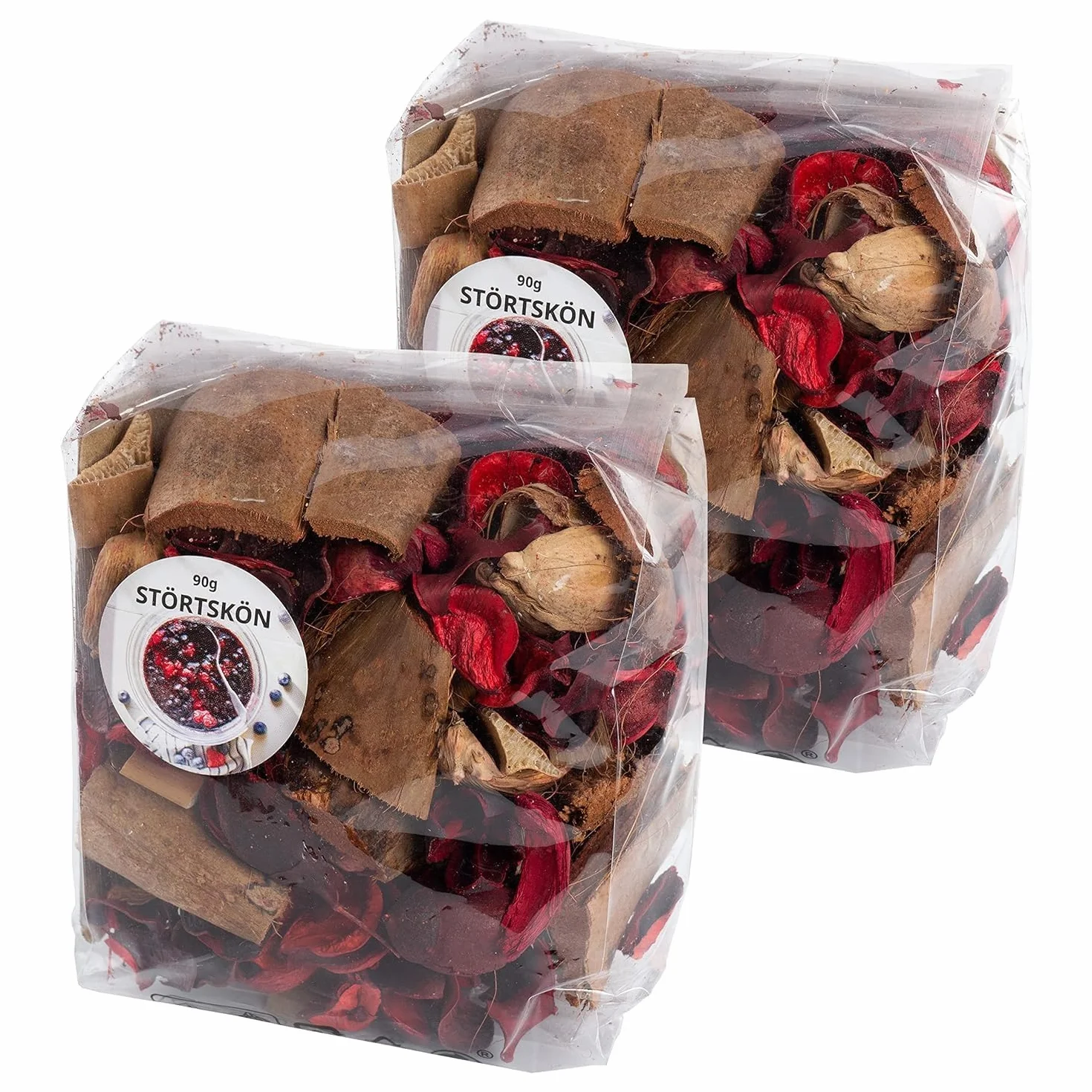 Ikea STORTSKON - Potpourri profumati, rosso e marrone, frutti di bosco, set di 2 sacchetti da 90 g