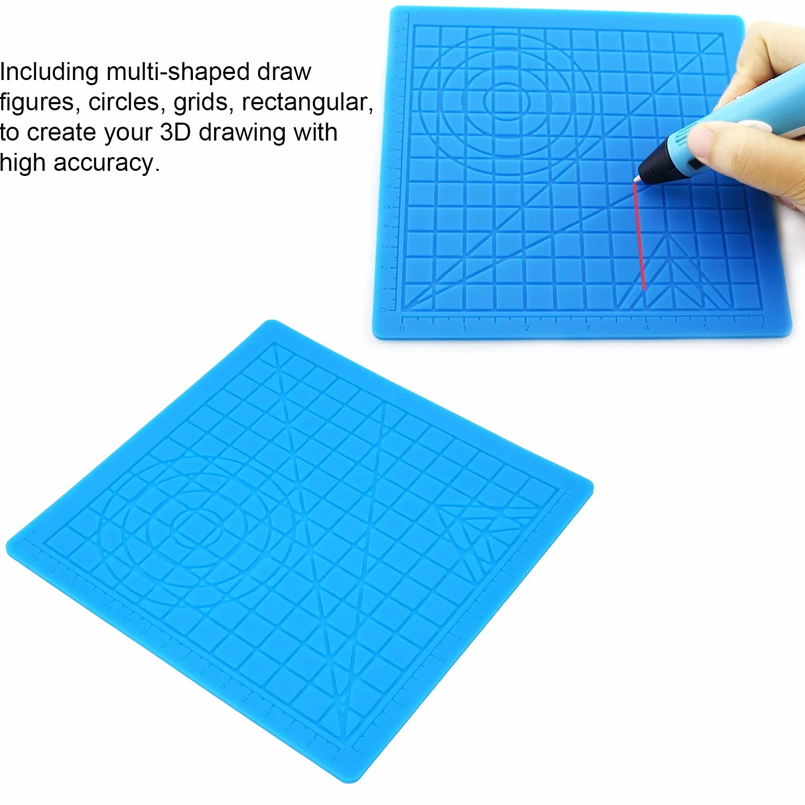 Tappetino in Silicone per Stampa 3D con Tappi per le Dita, Design 3D Flessibile