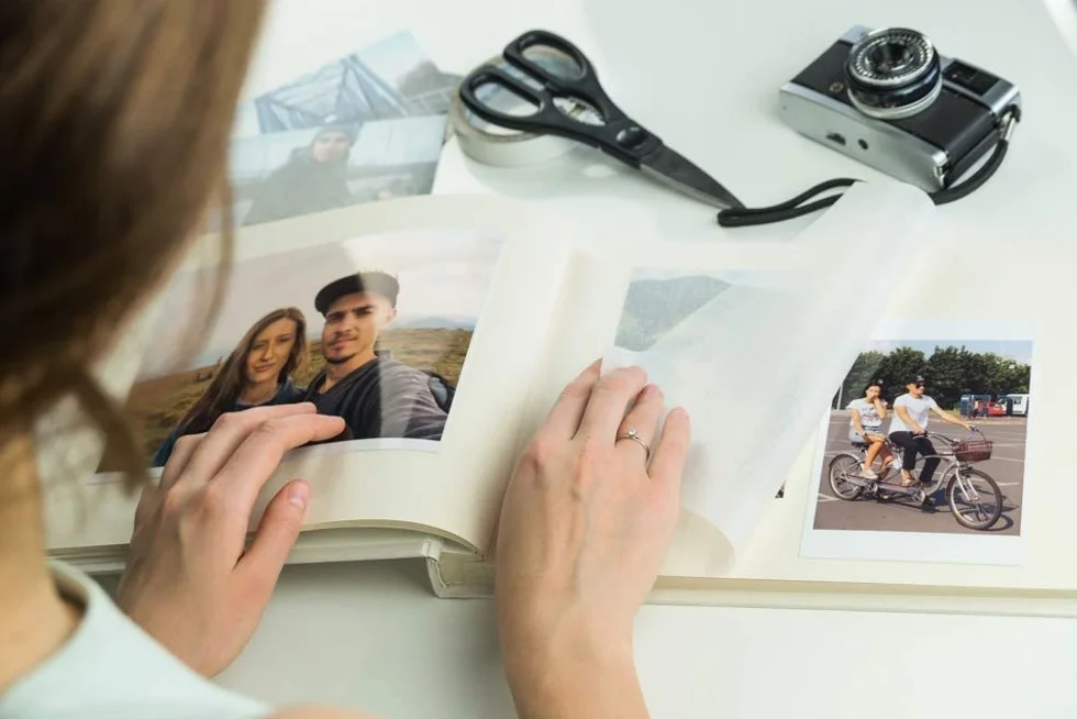 Mareli Album Fotografico 31x31 Lino 80 Pagine con Velina Ecru