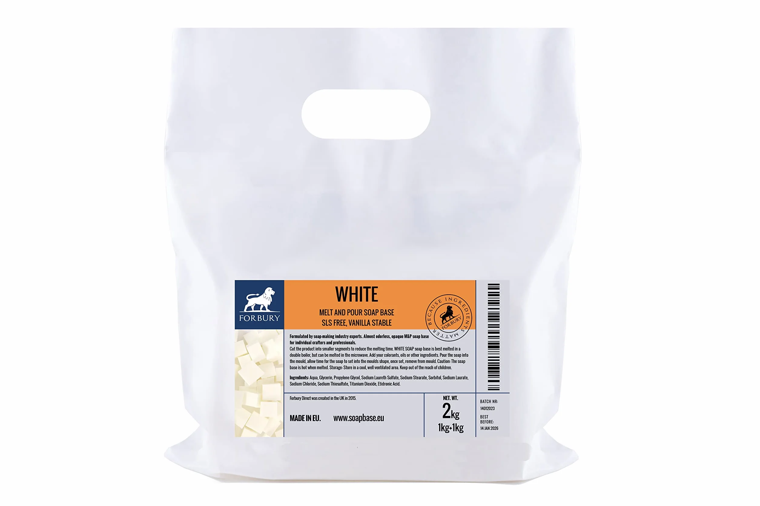 Forbury White Opaque Soap Base 2kg bez SLS