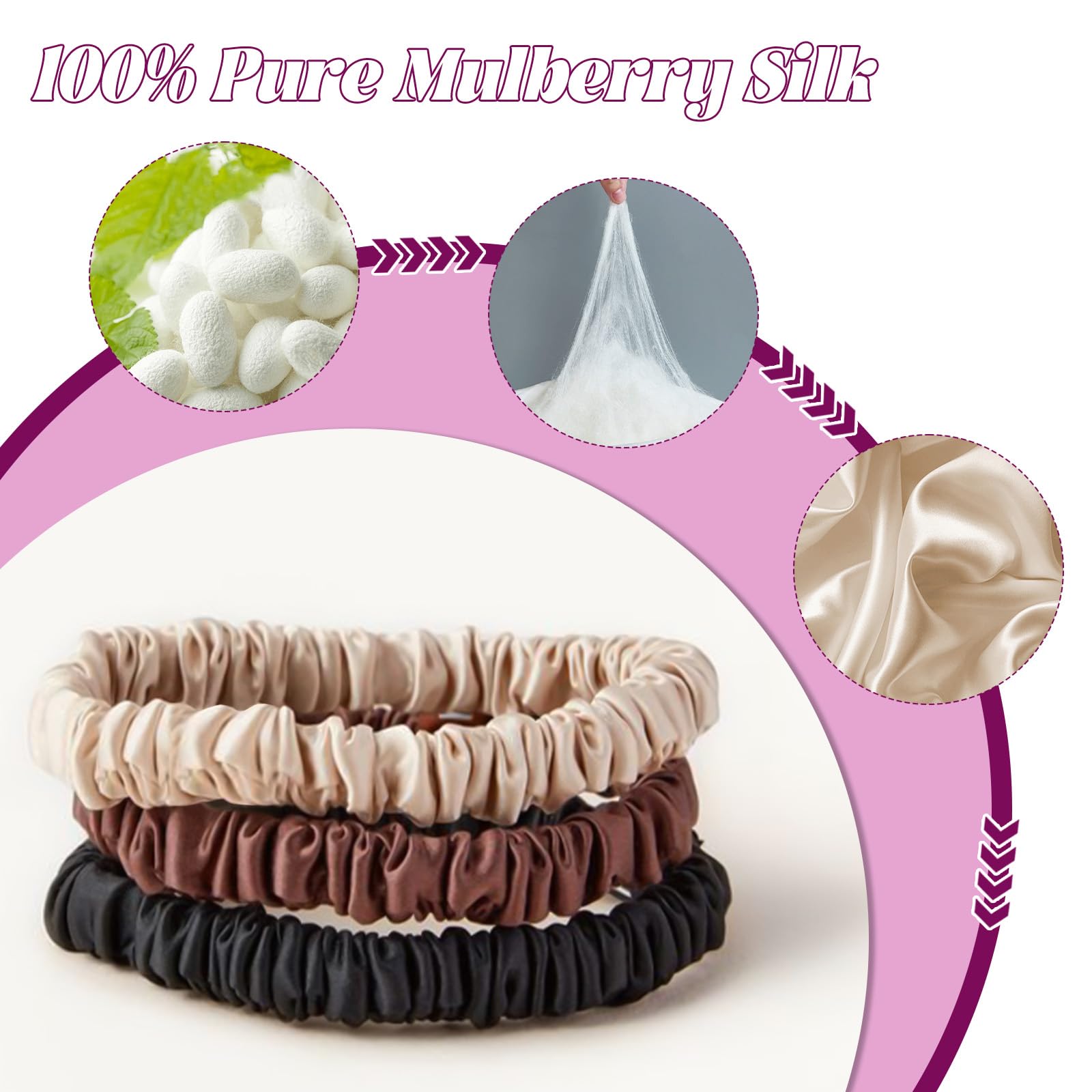 Mulberry Silk Skinny Scrunchies