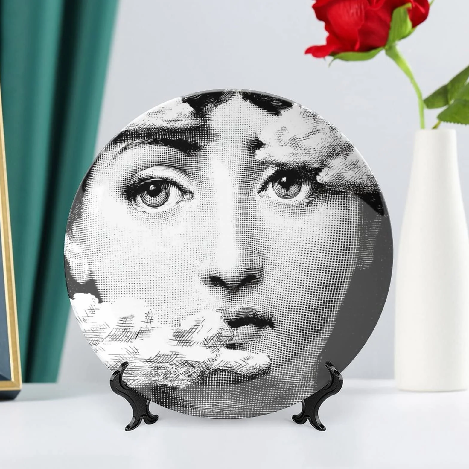 Lina Cavalieri - Piatto decorativo da parete, decorazione misteriosa da appendere alla parete, con staffa e speciale gancio a molla, 25,4 cm, K3