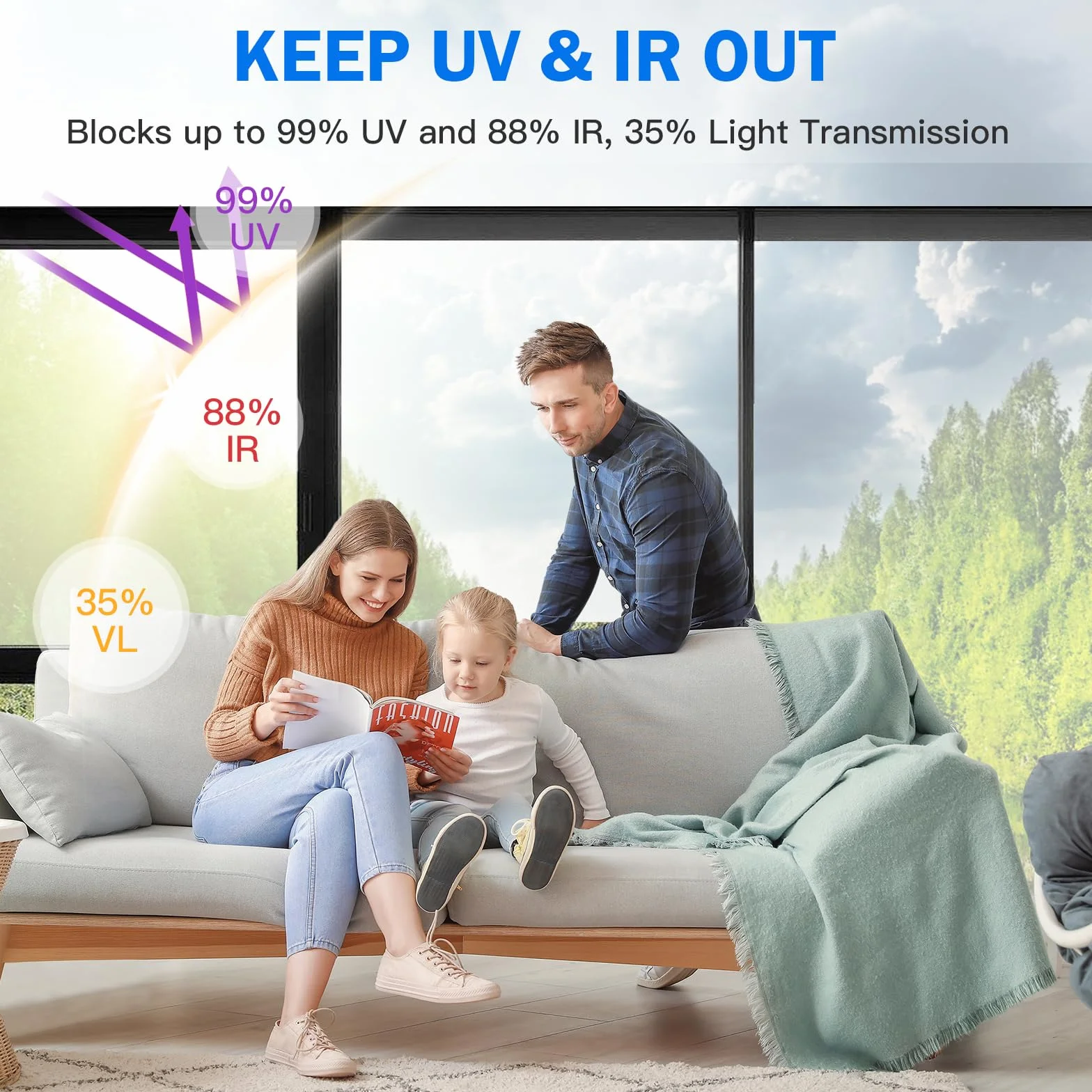 Pellicola solare per finestre, per interni – 60 x 200 cm – Pellicola a specchio per finestra – Pellicola a specchio autoadesiva – protezione UV – protezione dal calore per la casa, colore nero e