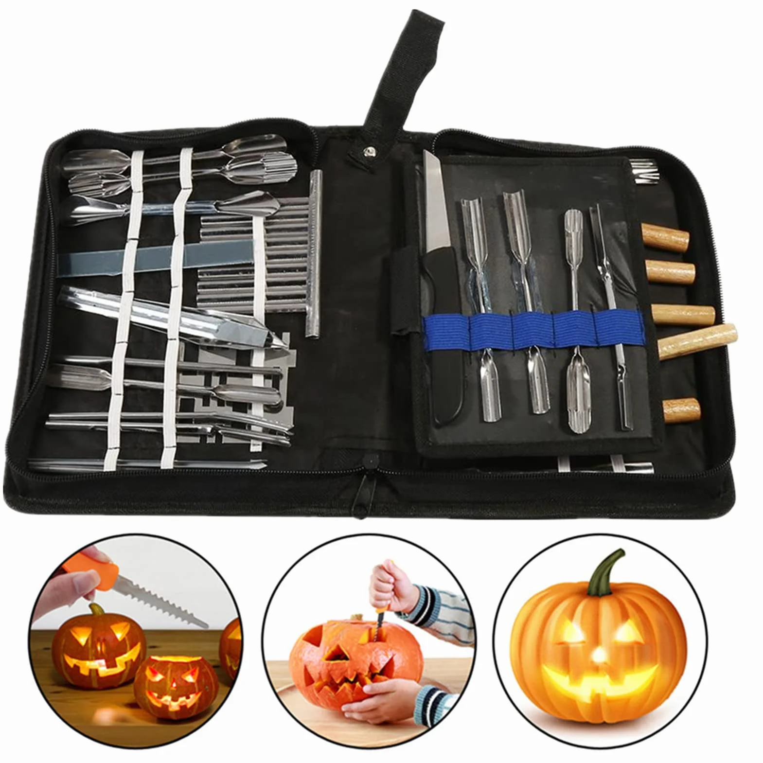 Set 46Pcs Carving Tools Kit Portatile Frutta Verdura Cibo Scalpello Prodotti da Taglio Cucina Coltello da Cucina Intaglio