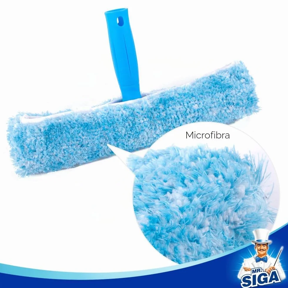 MR.SIGA Combo per la pulizia dei vetri - Tergivetro e lavavetri in microfibra, dimensioni: 25 cm