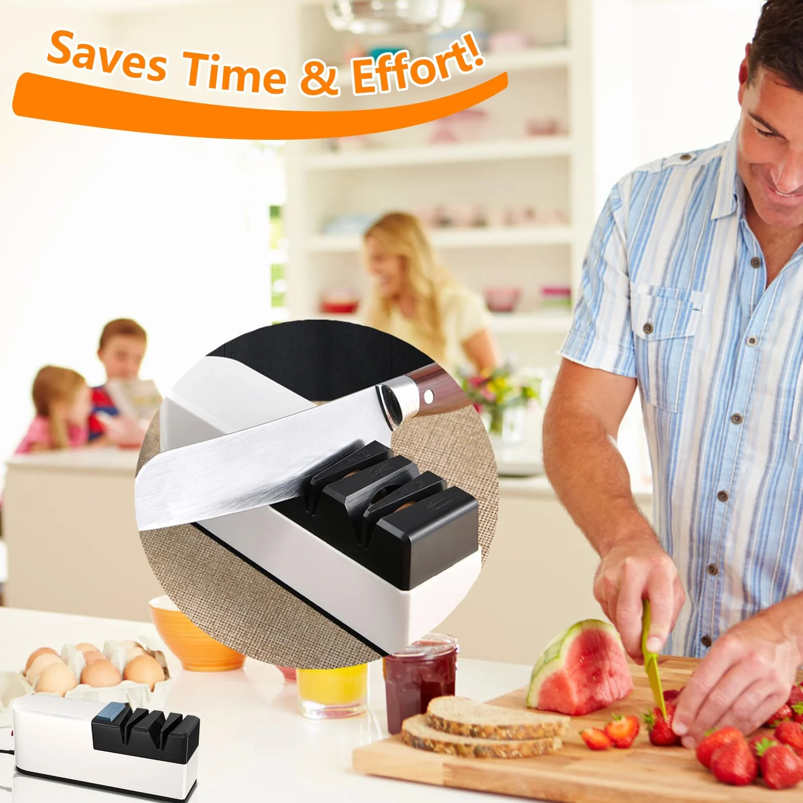 Affilacoltelli Professionale Elettrico, Affilatore per Coltelli da Cucina e Forbici