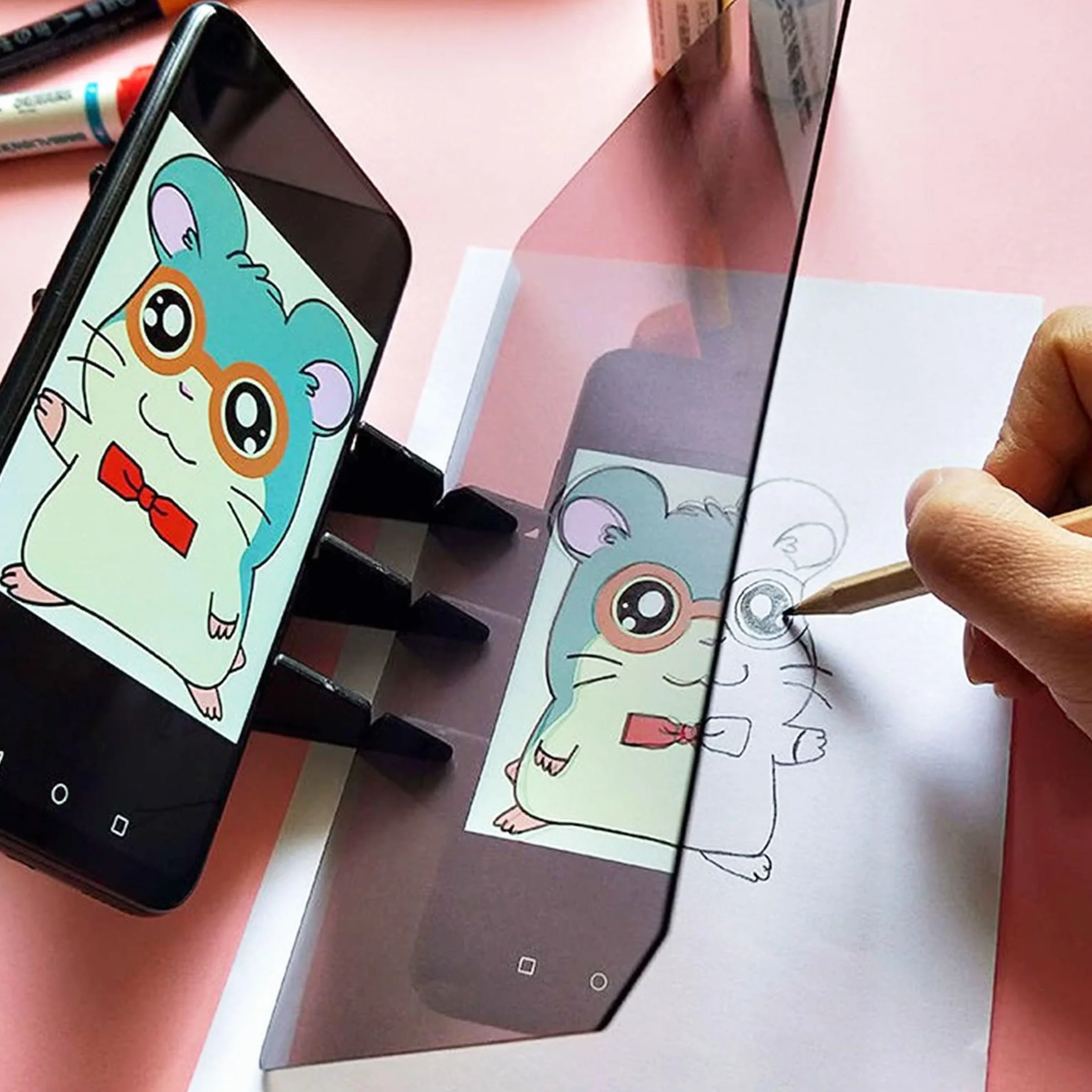 Tavolo Da Disegno Ottico Specchio Proiettore Disegno per Bambini Artisti (L)