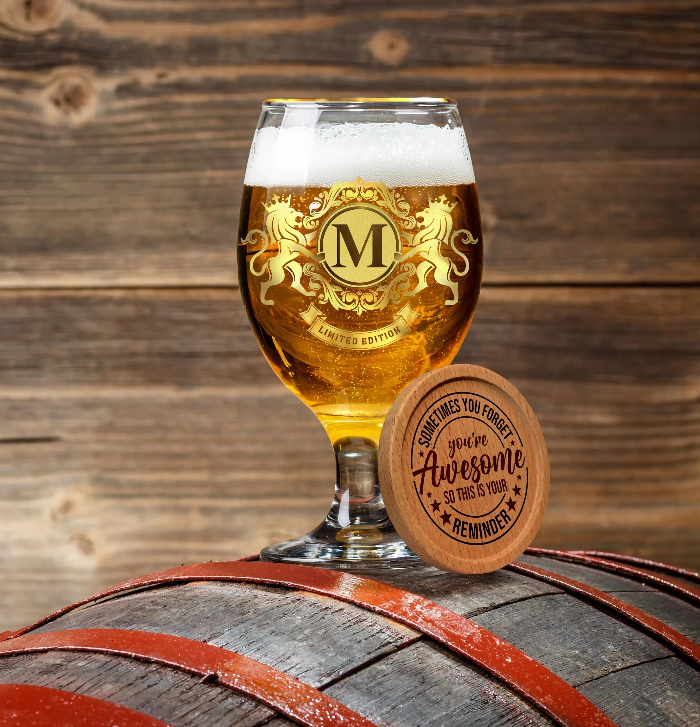 CROWNLY CRYSTAL Bicchieri da birra personalizzati, set (M)