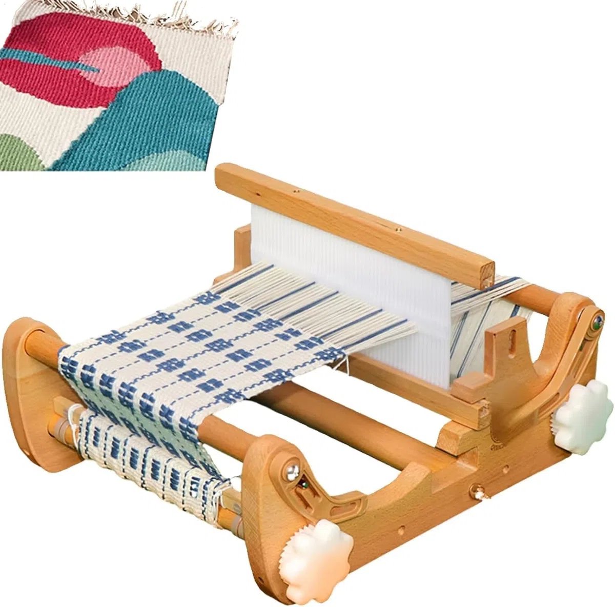 Kit Telaio per Tessitura da Tavolo in Legno, Macchina per Tessitura a Mano da Tavolo in Legno, per Sciarpe, sottobicchieri, tovagliette