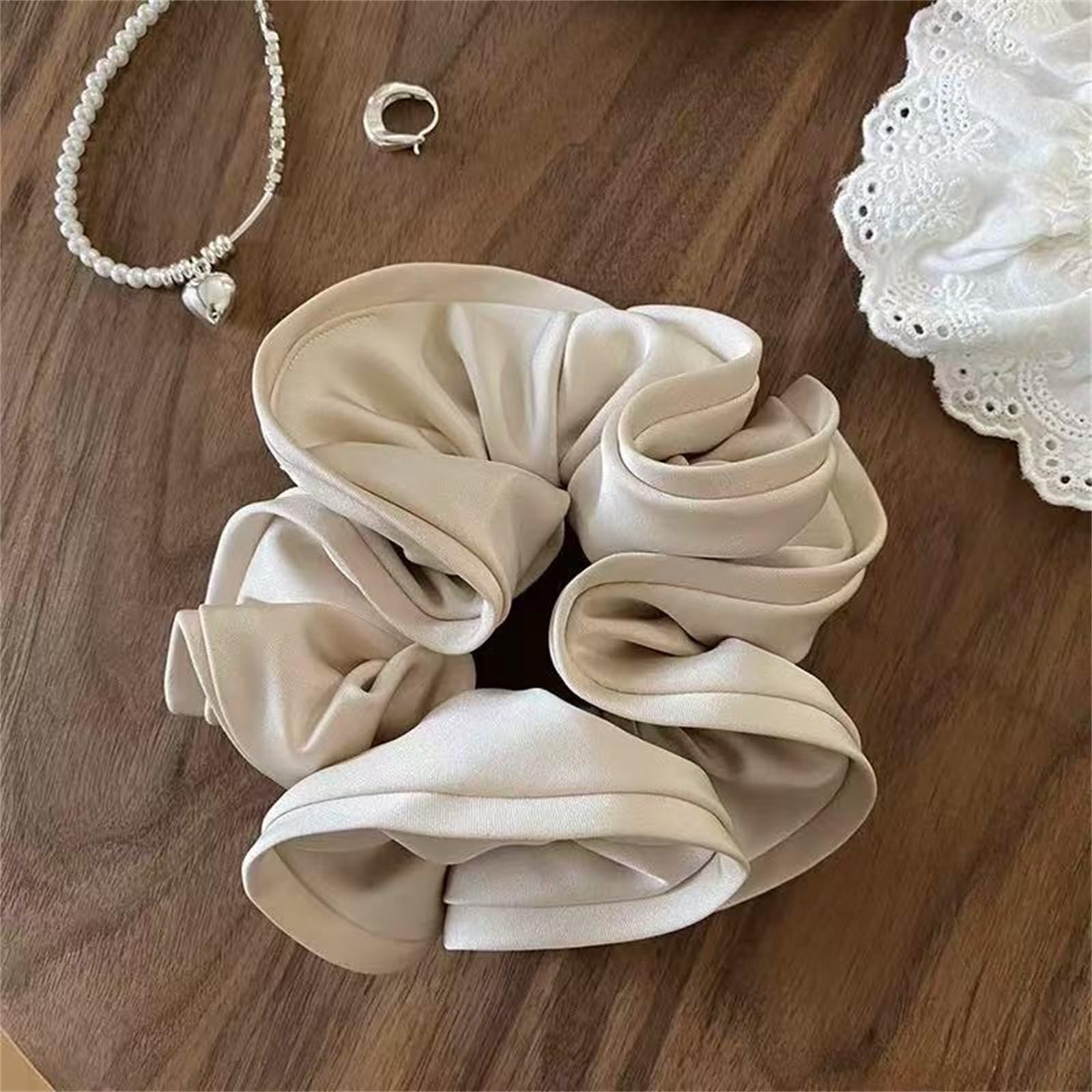 Elegant Off-White Silk Hair Tie