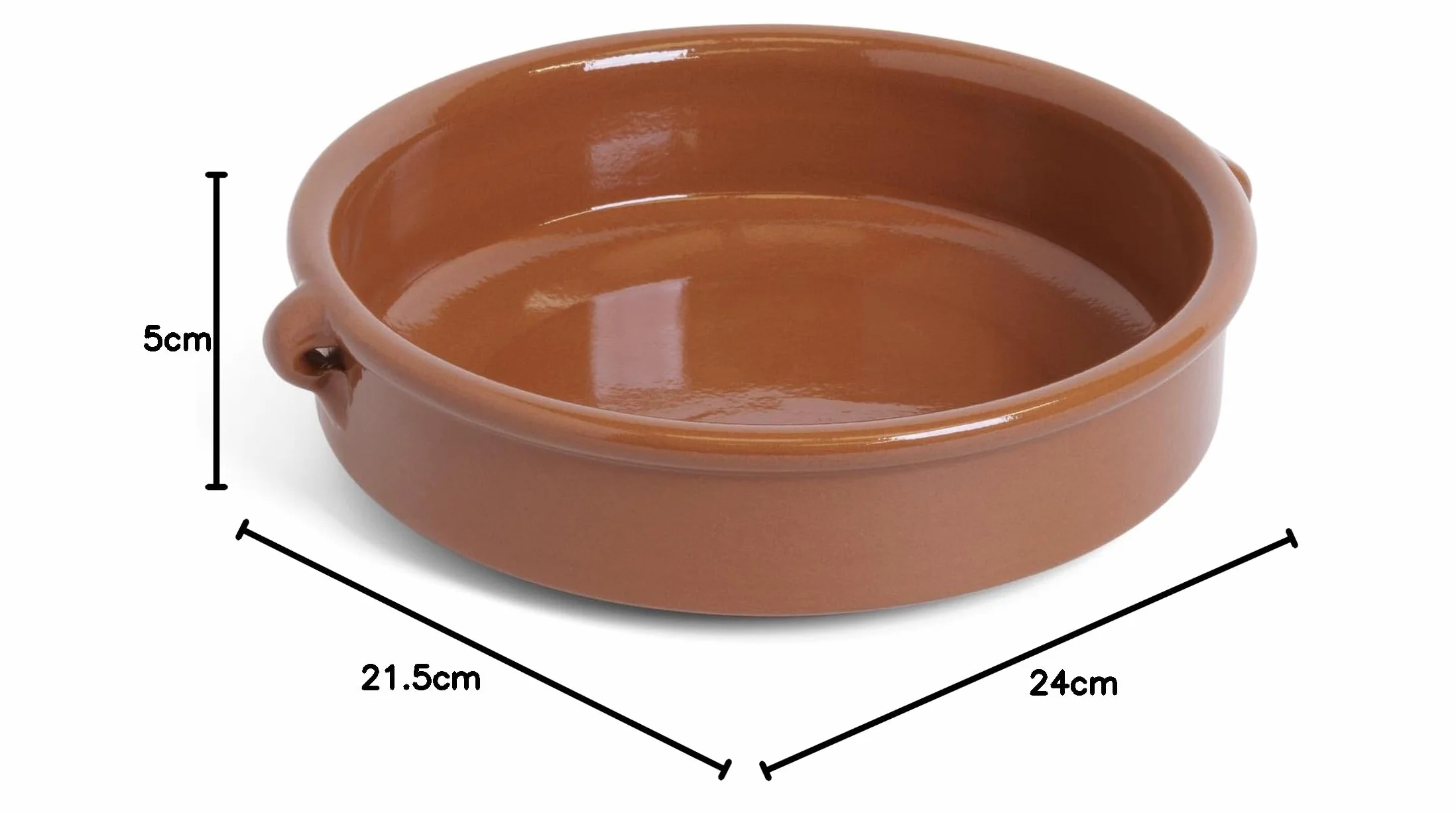 Tegame da Forno Rotondo in Terracotta, ø 20 cm, Colore Naturale
