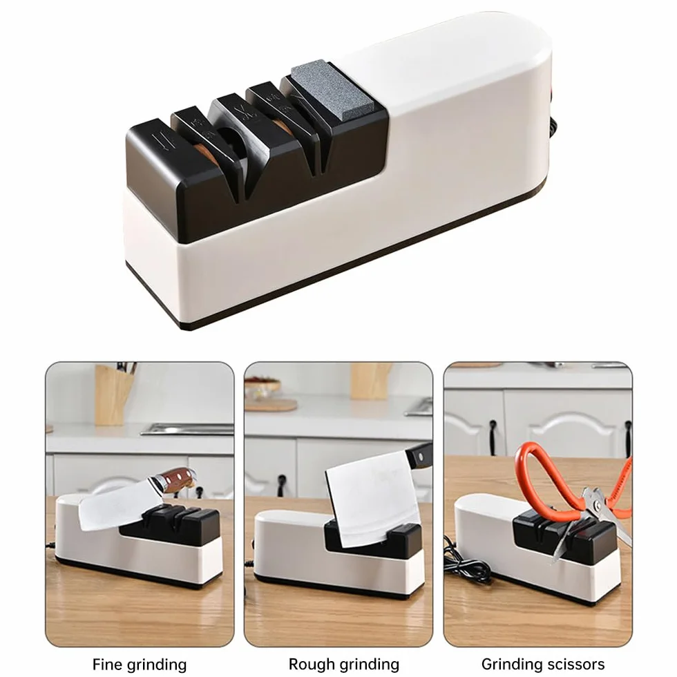 Elektryczny ostrzałka do noży z USB, ABS, diamentowy kamień
