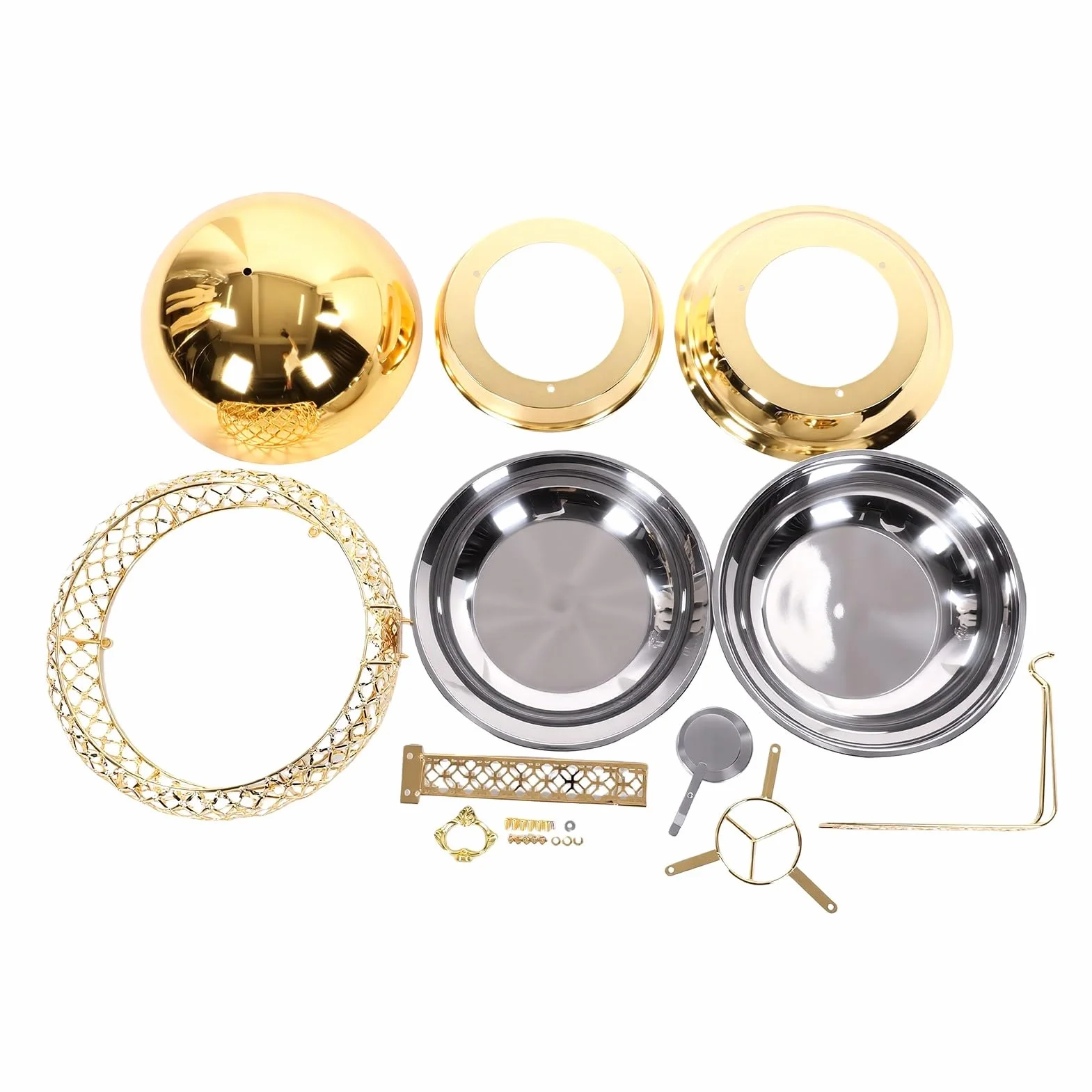 Qcwwy Stainless Steel Chafing Dish, Controllo Temperatura Caldo/Freddo | Stainless steel chafing dish with removable legs for catering Hot/Cold Temperature Control Removable Legs 8L Capacity