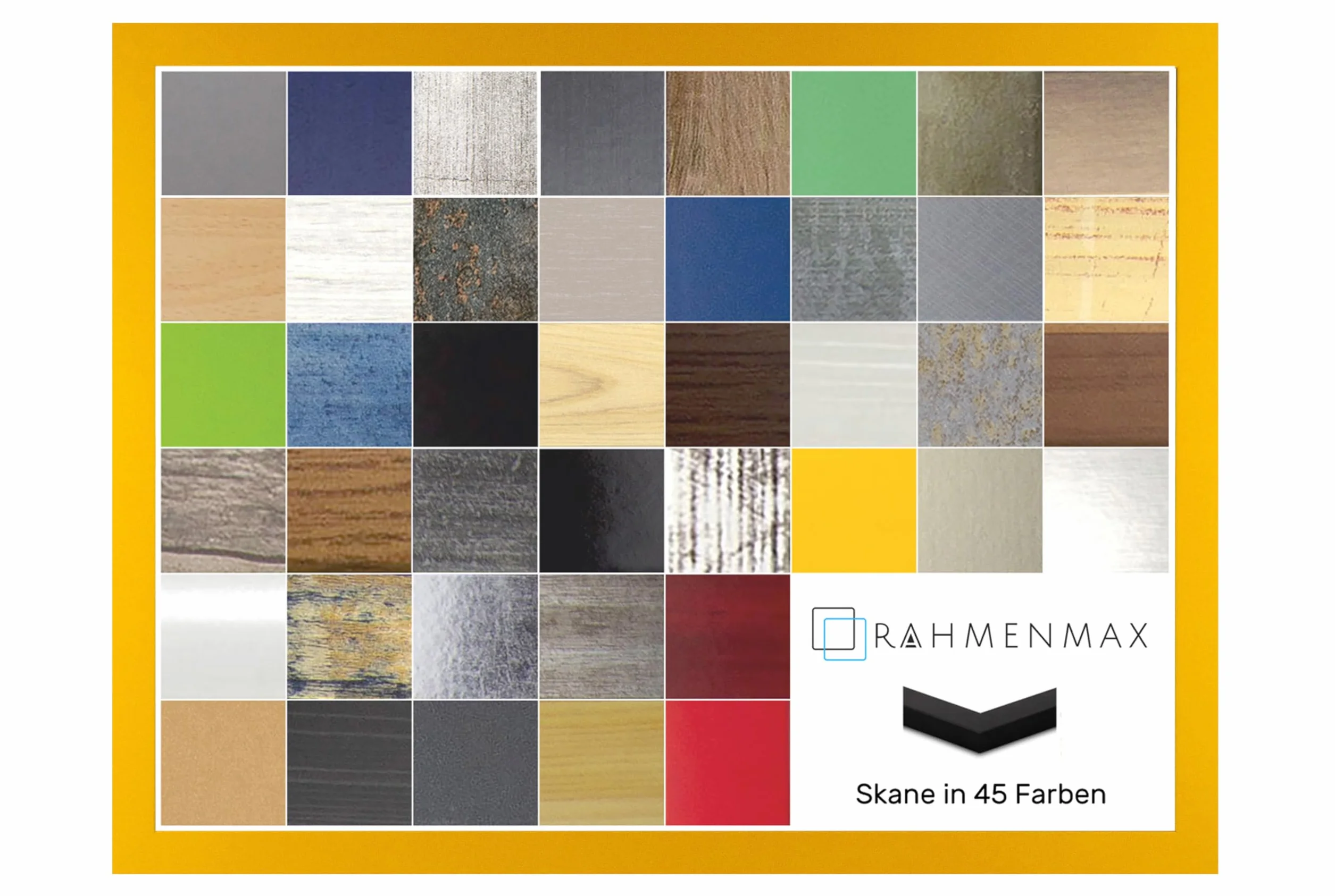 RahmenMax Skane - Cornice portafoto a puzzle, 24 x 33 cm, colore giallo, realizzata a mano, con vetro acrilico anti-refle