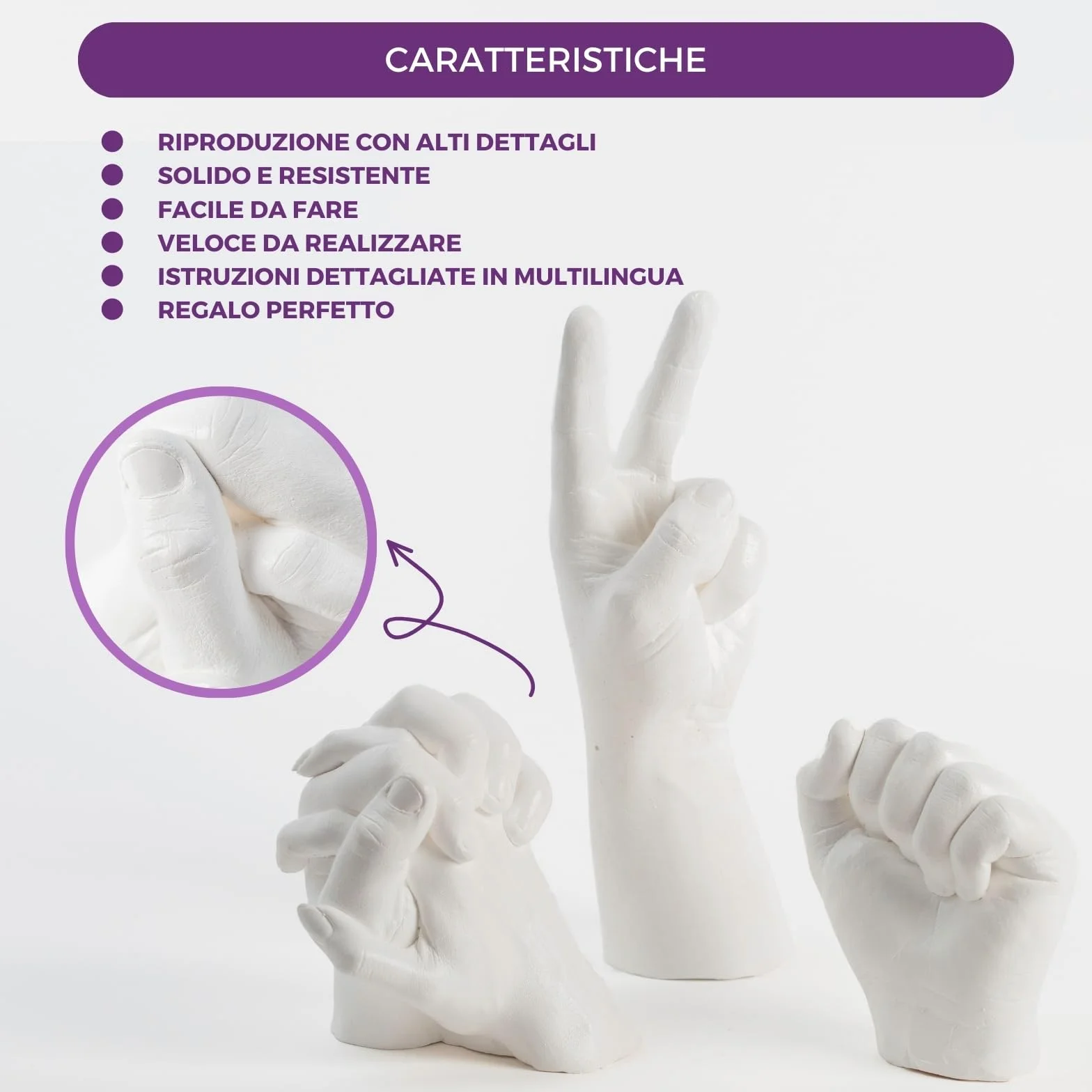 BWAY Calco Mani Coppia Gesso Stampi Alginato Regali Natale Originali Coppie Fidanzati Famiglie San Valentino Anniversari