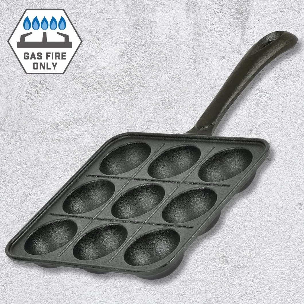 TIKUSAN Takoyaki Pan in Ghisa Piastra Giapponese per Gas 9 Stampi