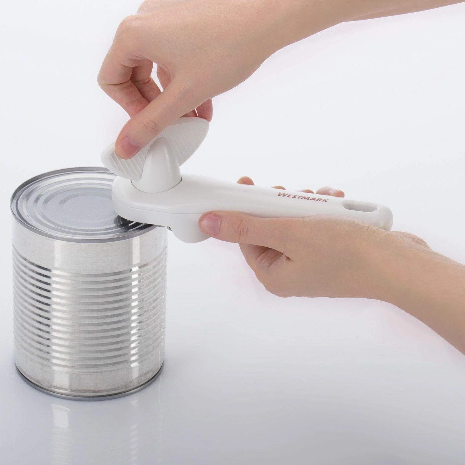 Westmark Apriscatole sicuro con pinza 18 cm Acciaio inox Plastica Bianco