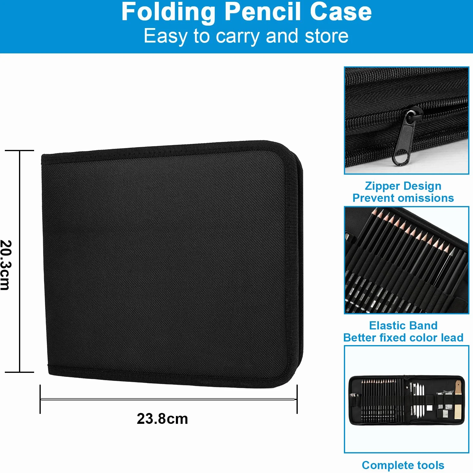 UCAMP Kit da disegno 35 pezzi con matite per artisti, set professionale con borsa per principianti