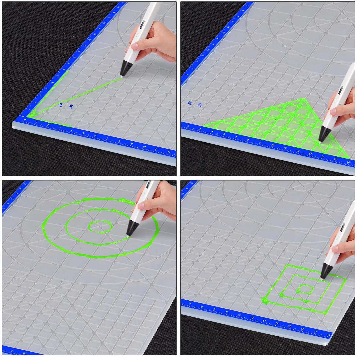Tappetino per penna 3D con modelli di base, libro e 2 ditali in silicone