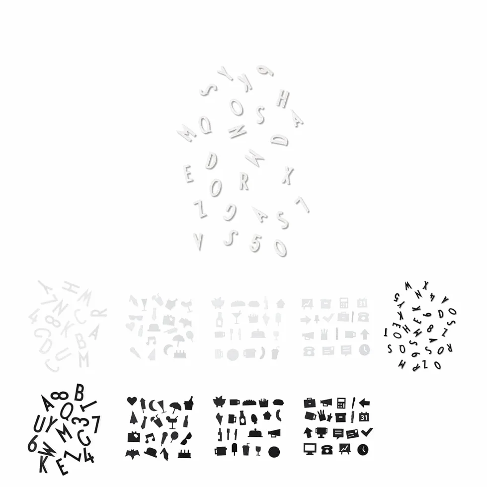 Design Letters Numero e lettere per la bacheca | Lavagna in Feltro decorazioni parete 20mm 132 pezzi | Simboli per la lavagna in feltro | Set di caratteri della lettera | Design spigoloso ed elegante