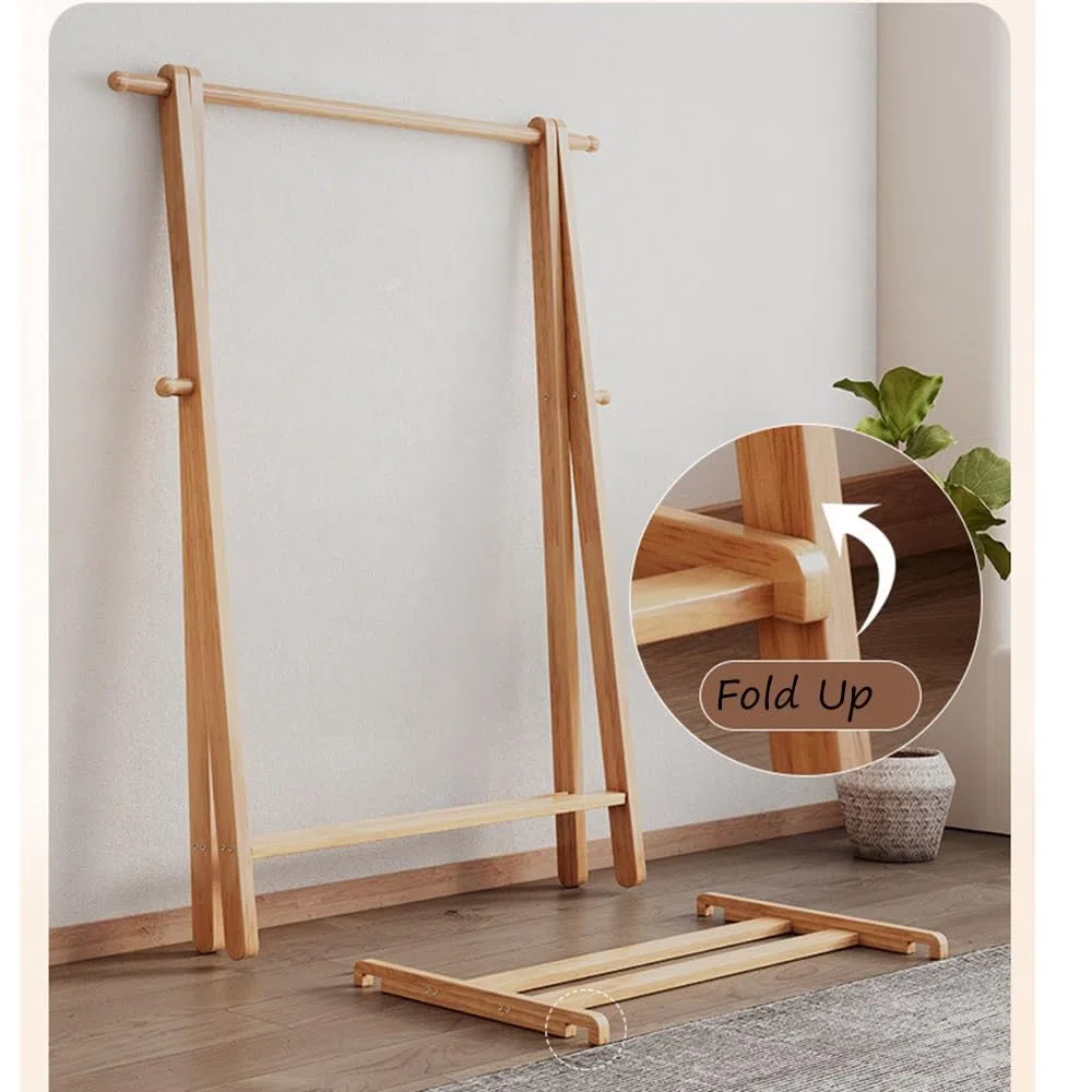 Appendiabiti in bambù multifunzione in legno massello con ganci armadio aperto per ingresso soggiorno 80 x 40 x 150 cm soluzione di archiviazione elegante e durevole