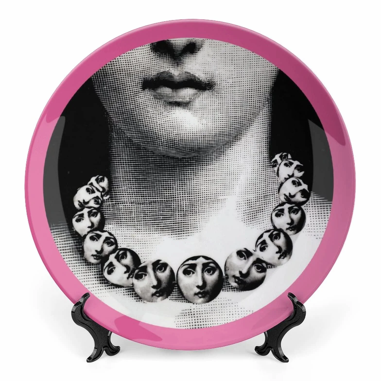 Lina Cavalieri - Piatto decorativo Fornase, da appendere alla parete, con trucco viso, con staffa e gancio speciale a molla, stile 29, 25,4 cm