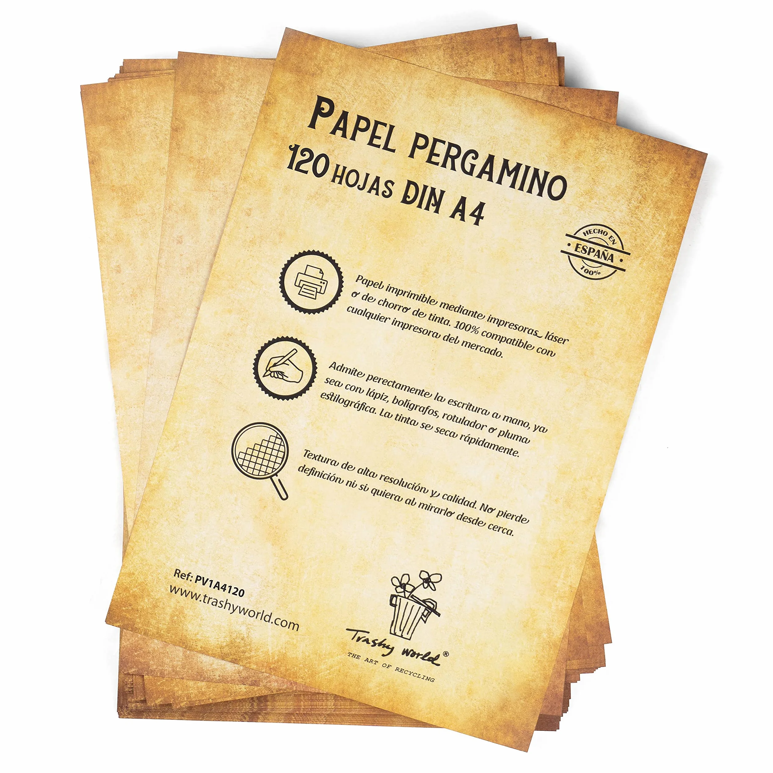 Carta pergamena anticata premium double face DIN A4 120 g/m² 210 x 297 mm