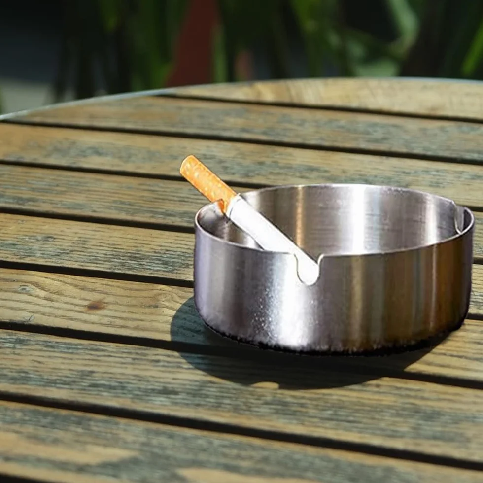 Posacenere acciaio inox rotondo 8 cm set da 12