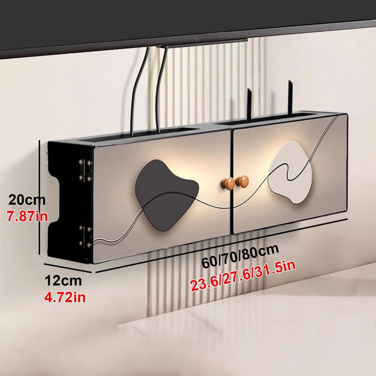 Scatola portaoggetti per router WiFi, modem rack e striscia di alimentazione per gestione dei cavi, elegante nascondiglio per soggiorno e camera da letto