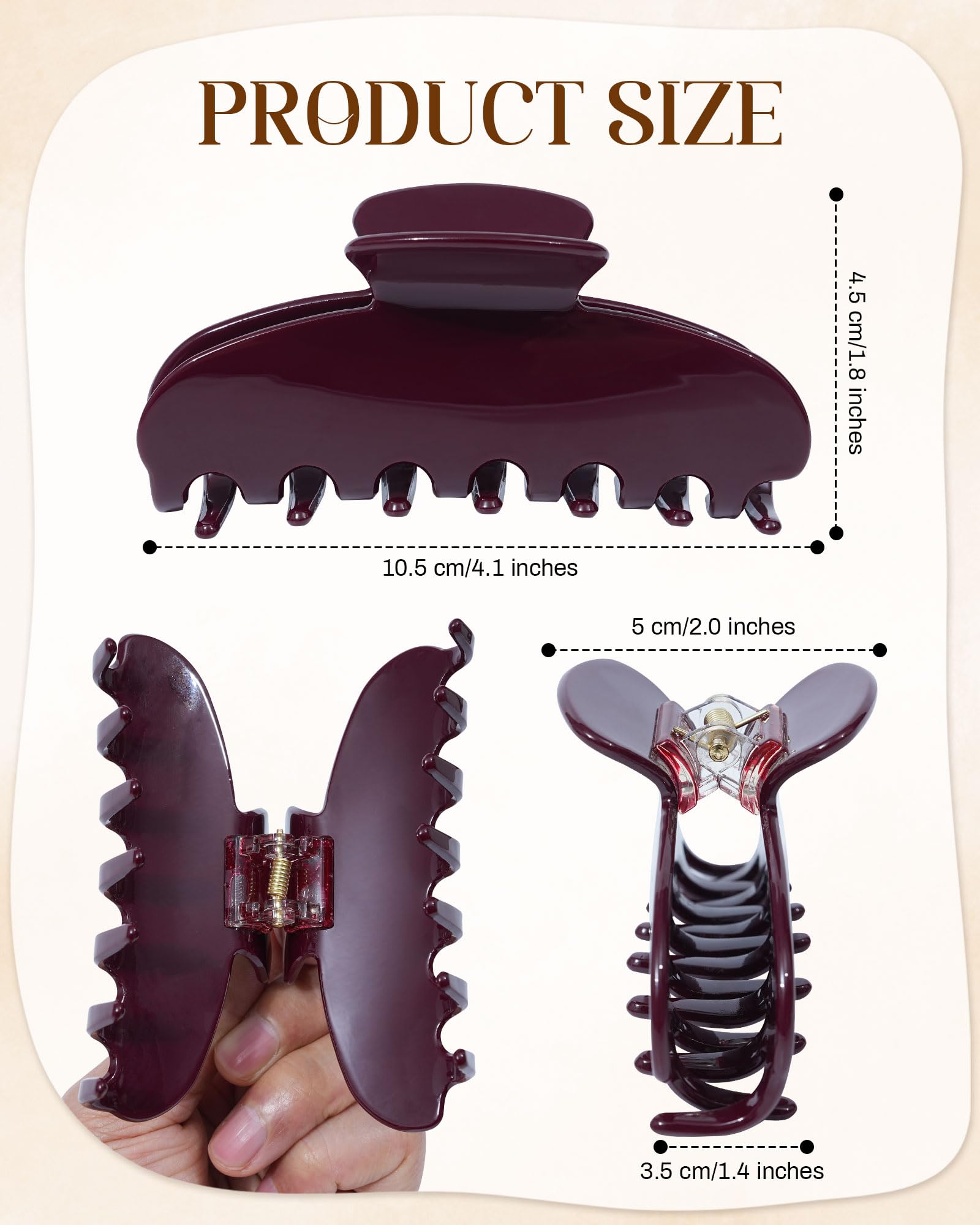 Large Polka Dot Acetate Hair Claw Clip (Red)